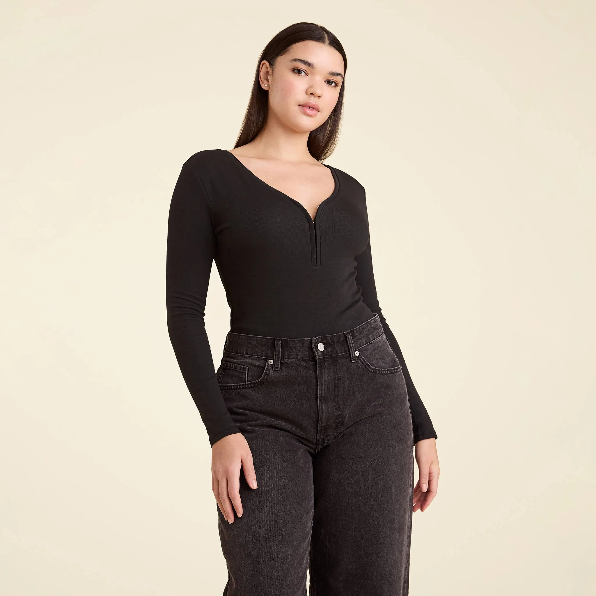 Hook & Eye Bodysuit | Black sold by nuuds