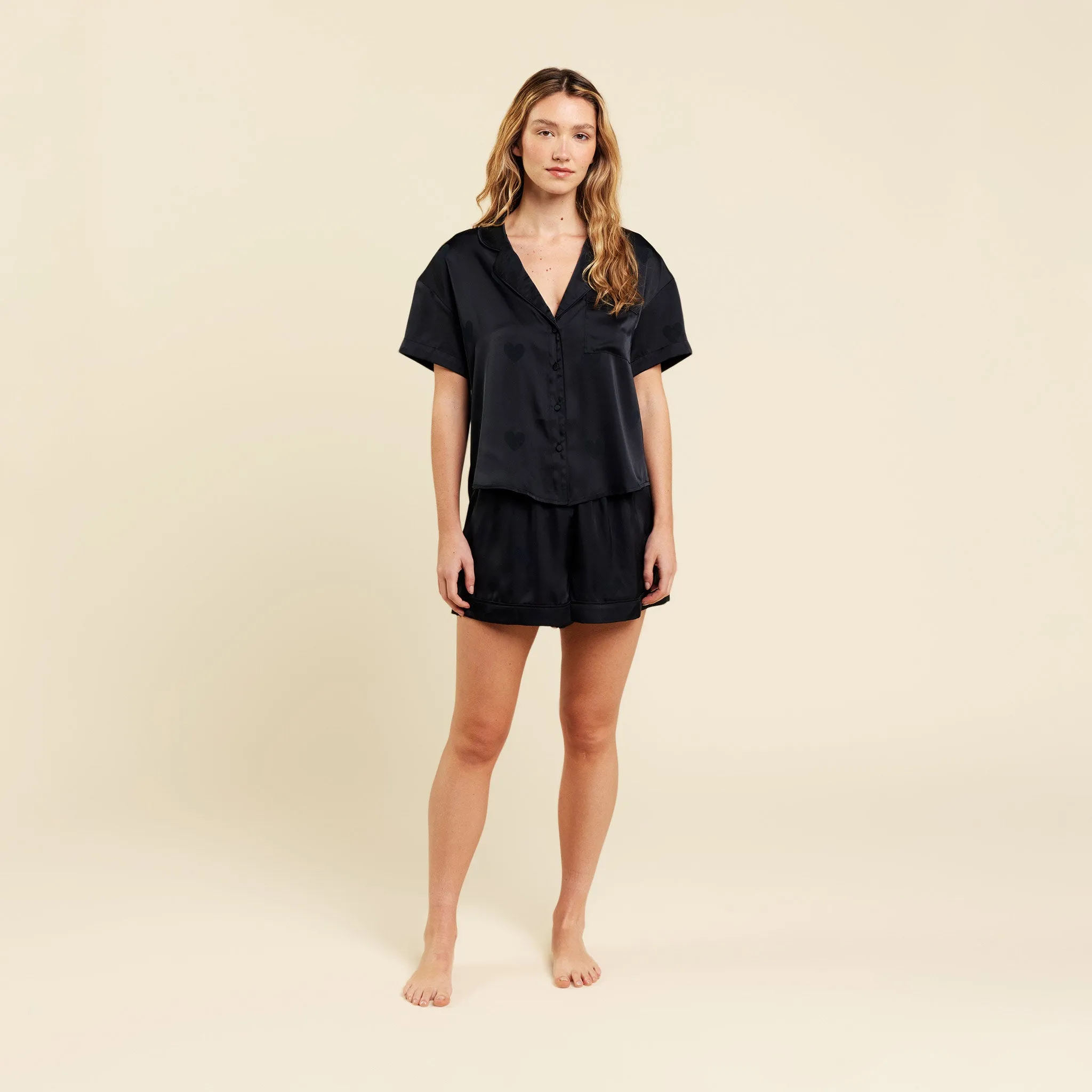Heart Pajama Set | Black sold by nuuds product image thumbnail 2