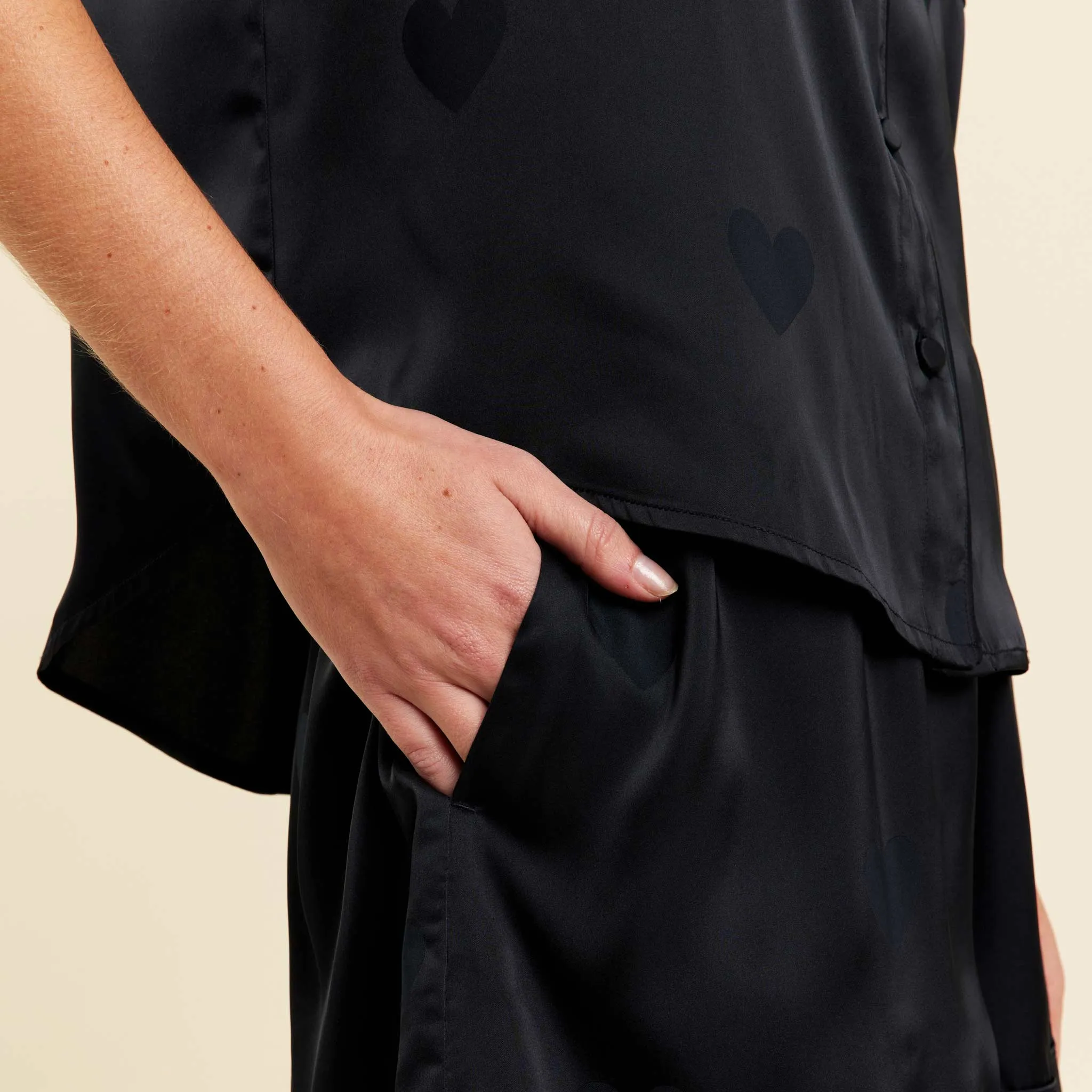 Heart Pajama Set | Black sold by nuuds product image thumbnail 5