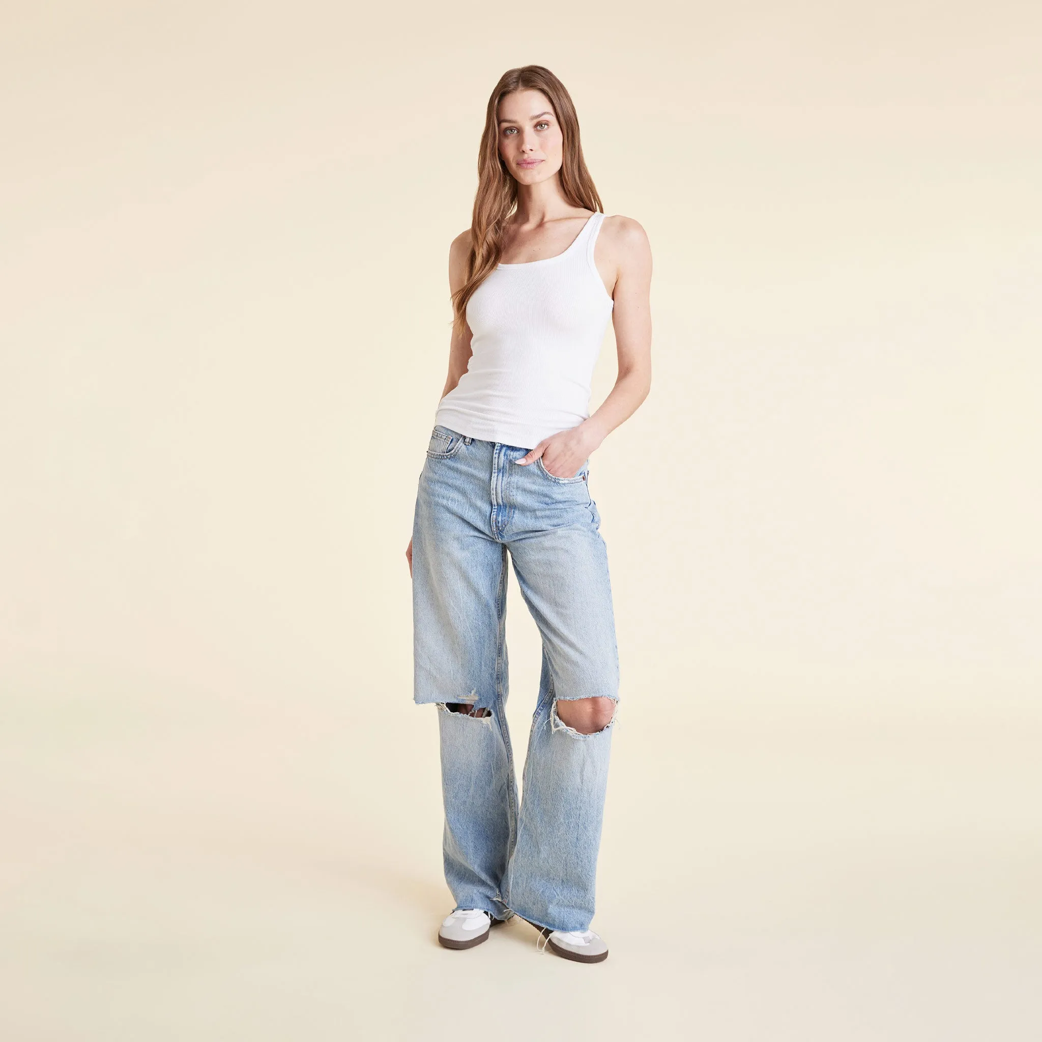 Slinky Rib Tank | White sold by nuuds product image thumbnail 2