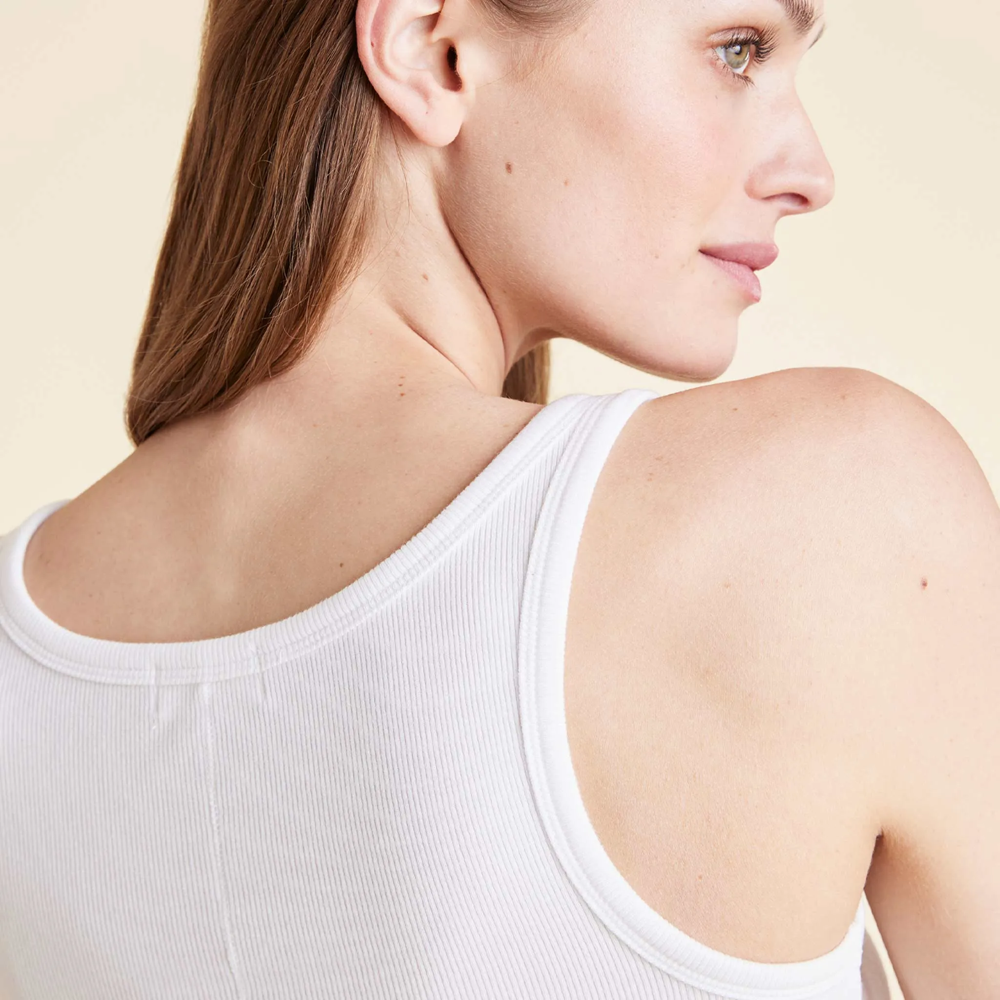 Slinky Rib Tank | White sold by nuuds product image thumbnail 5