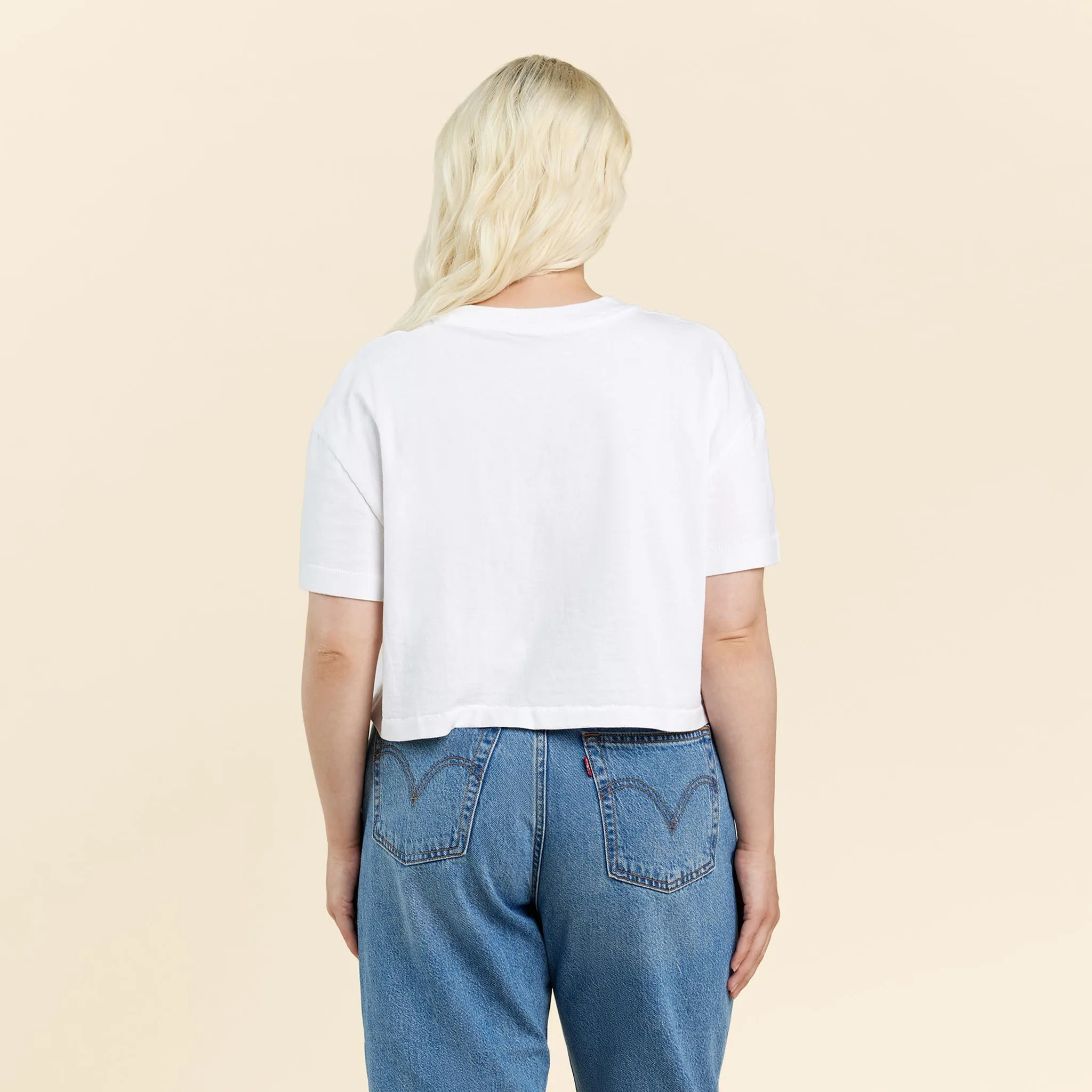 Vintage Cotton Cropped Tee | White sold by nuuds product image thumbnail 4