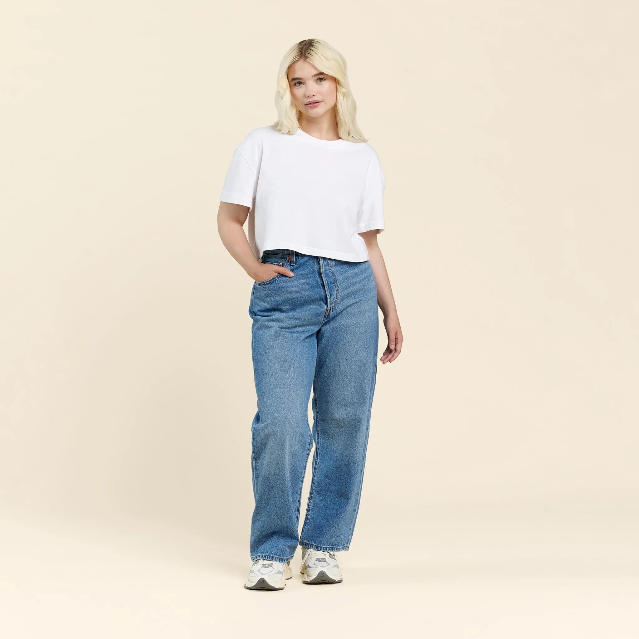 Vintage Cotton Cropped Tee | White sold by nuuds product image thumbnail 2
