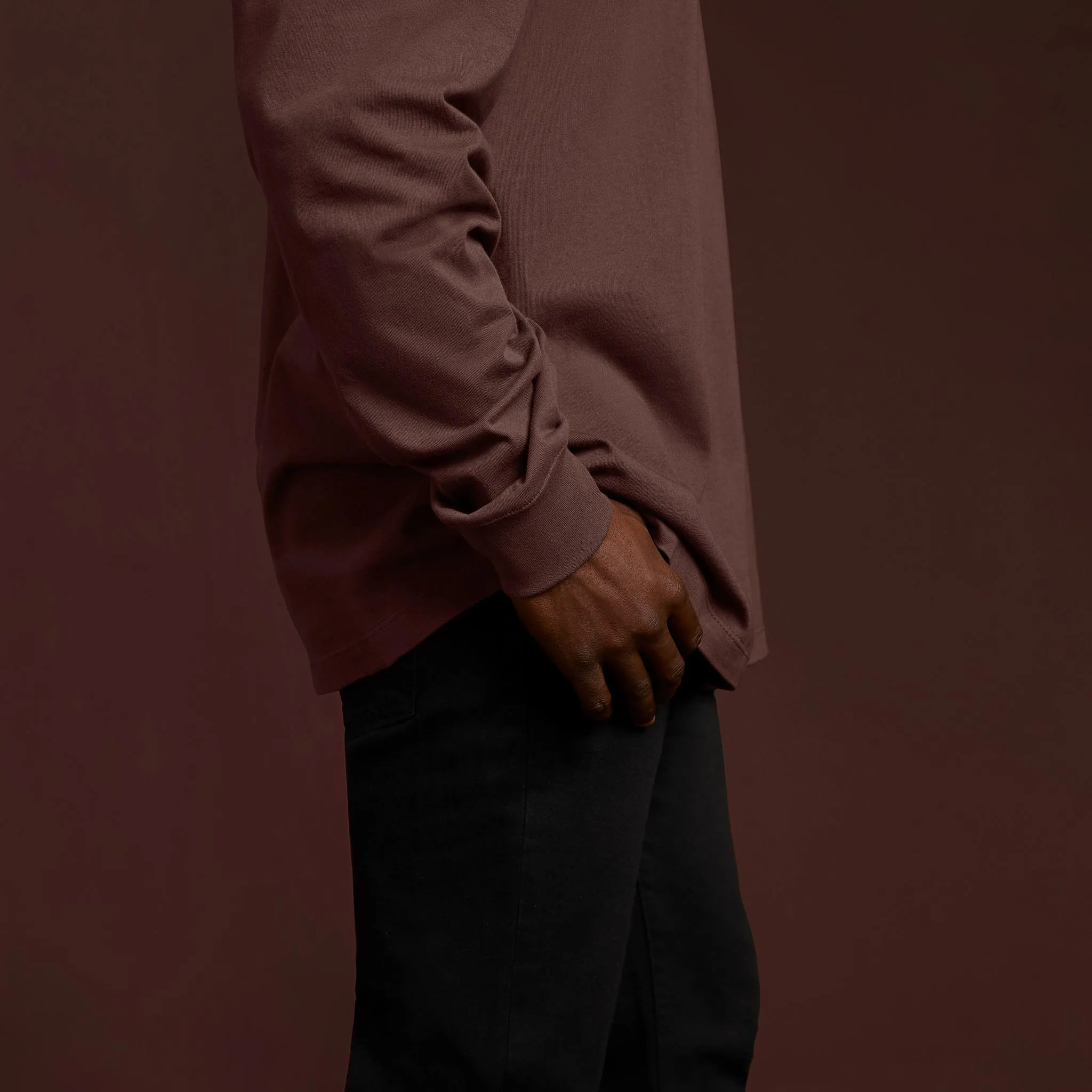 Long Sleeve Boxy Tee | Coffee sold by nuuds product image thumbnail 5