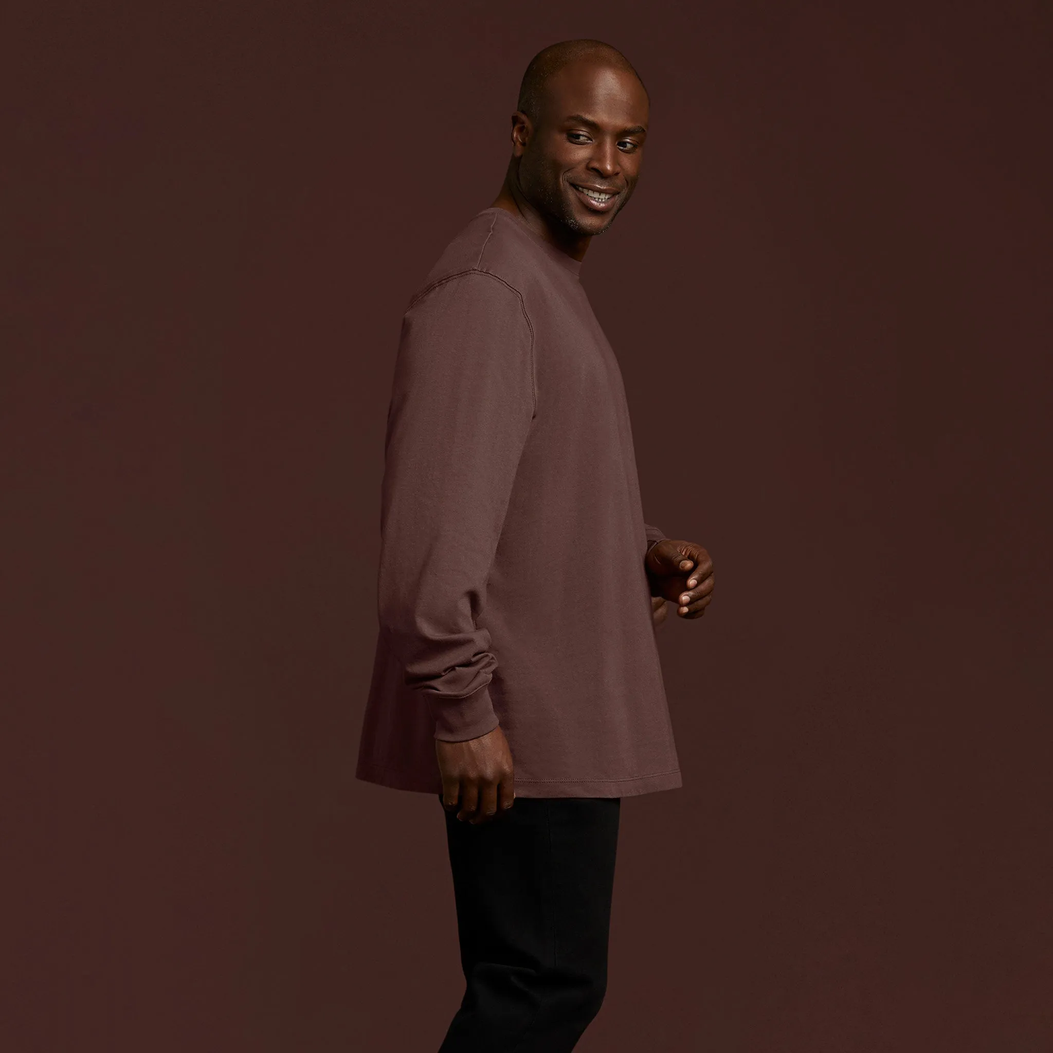 Long Sleeve Boxy Tee | Coffee sold by nuuds product image thumbnail 3