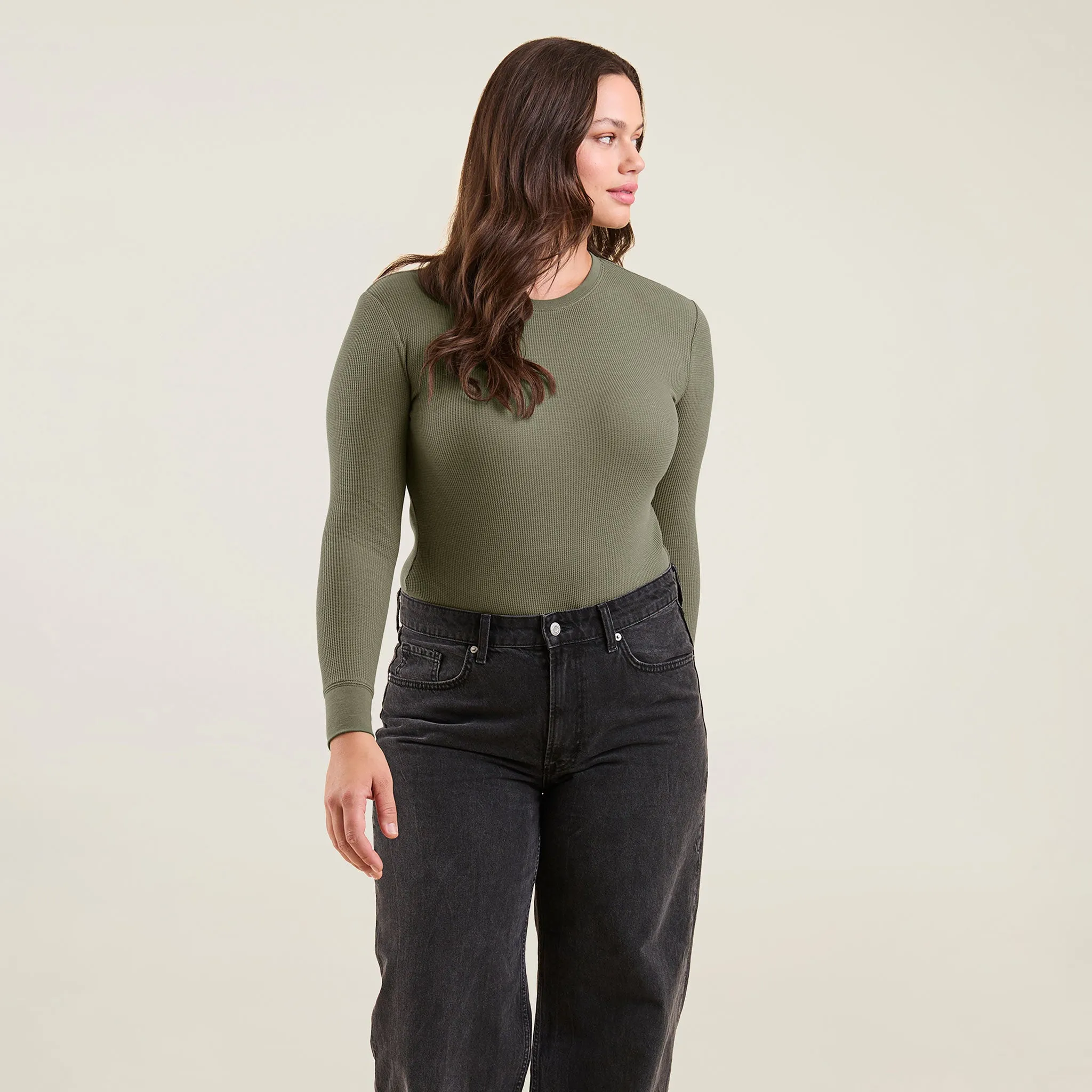 Waffle Bodysuit | Olive sold by nuuds