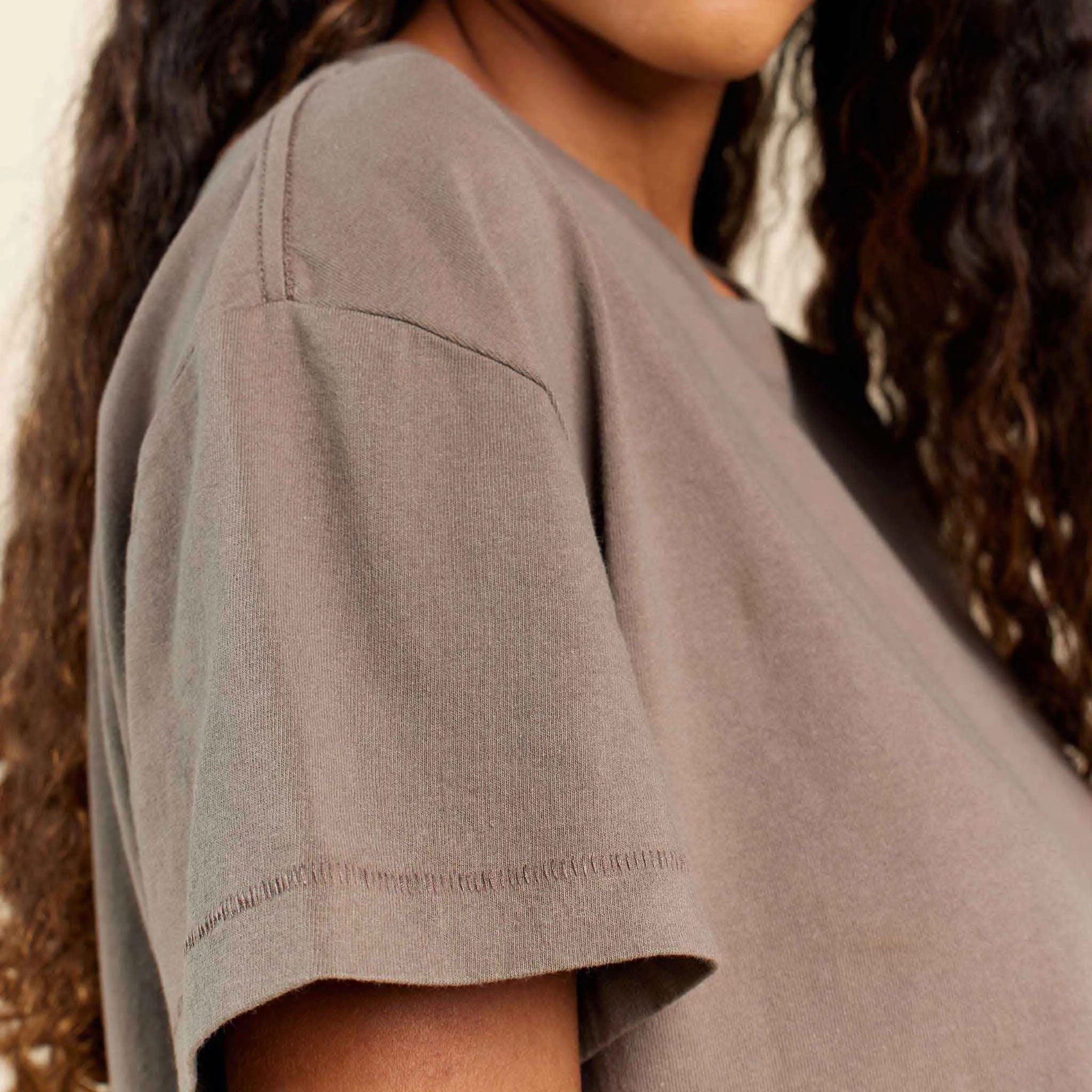 Vintage Cotton Cropped Tee | Mocha sold by nuuds product image thumbnail 5