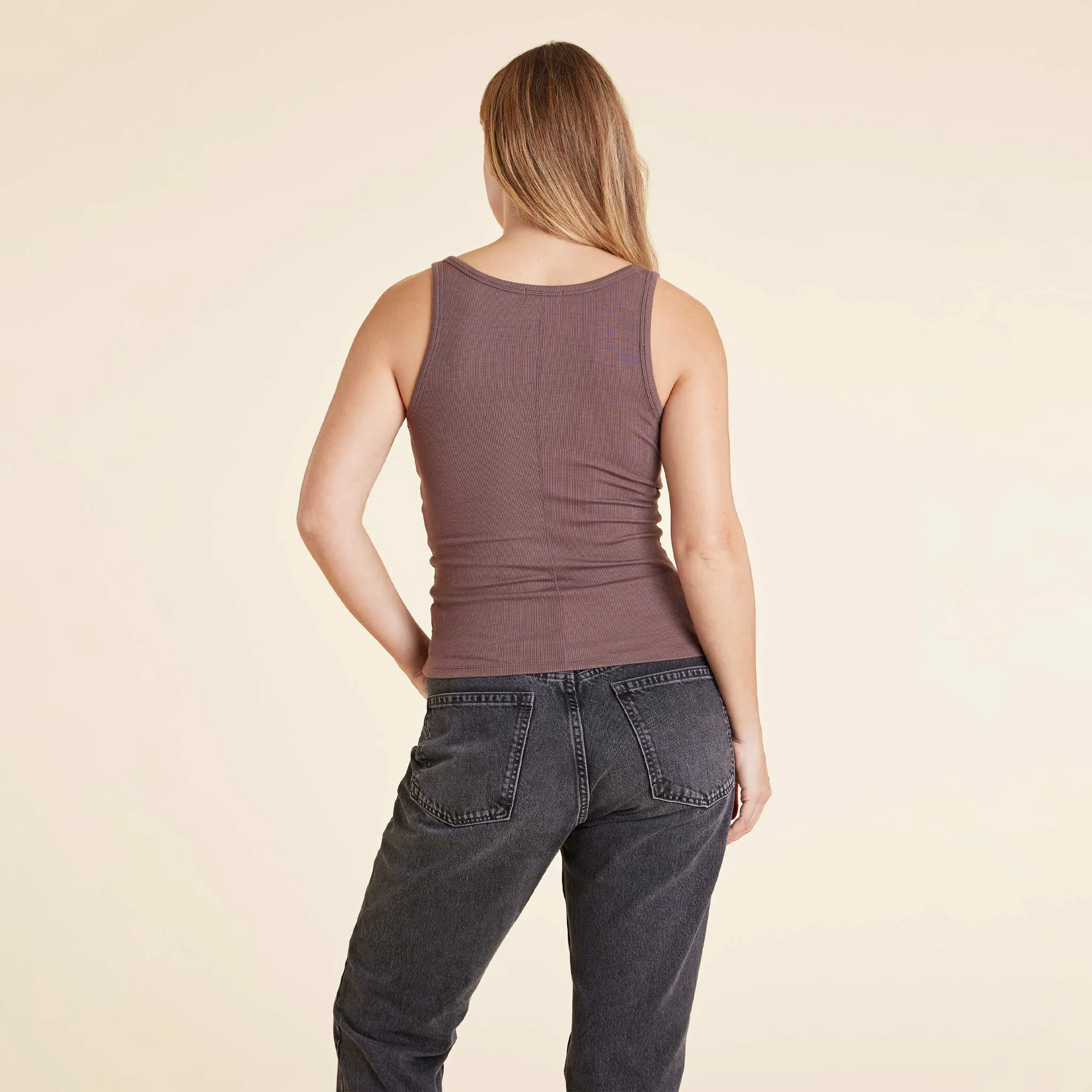 Slinky Rib Tank | Coffee sold by nuuds product image thumbnail 4