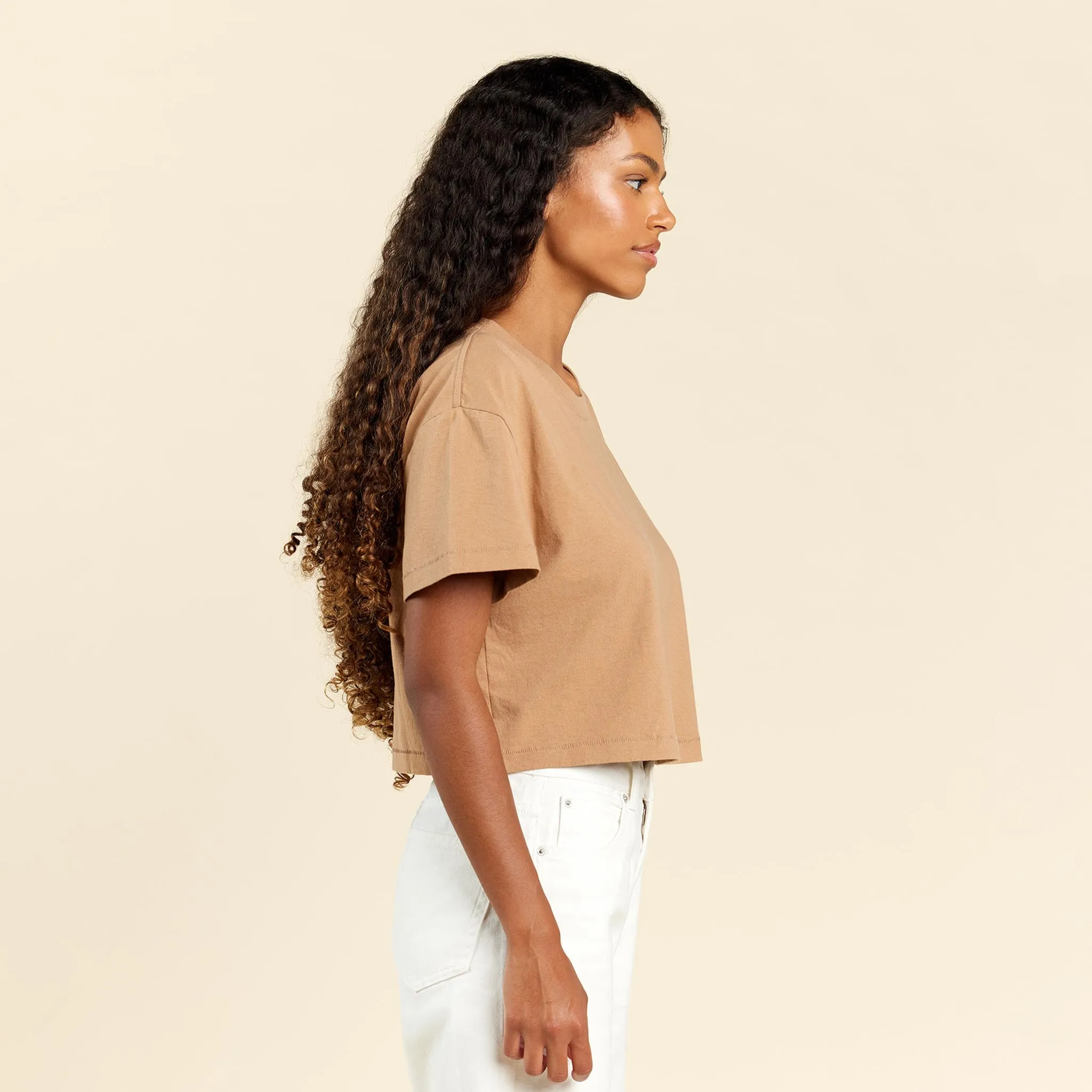 Vintage Cotton Cropped Tee | Cinnamon sold by nuuds product image thumbnail 3