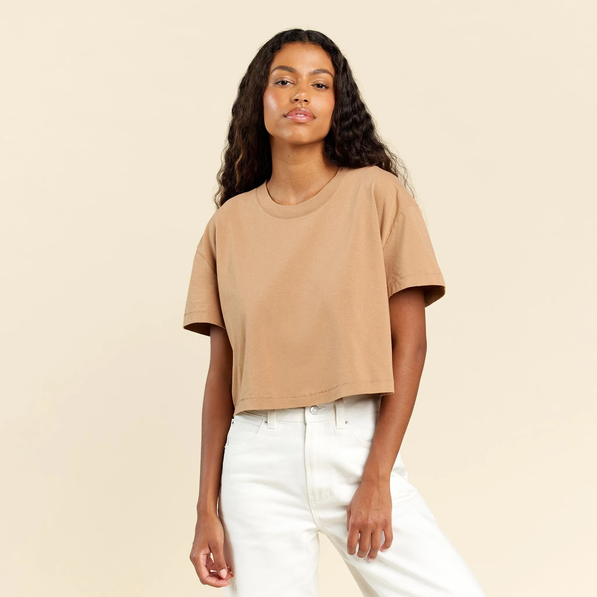Vintage Cotton Cropped Tee | Cinnamon sold by nuuds