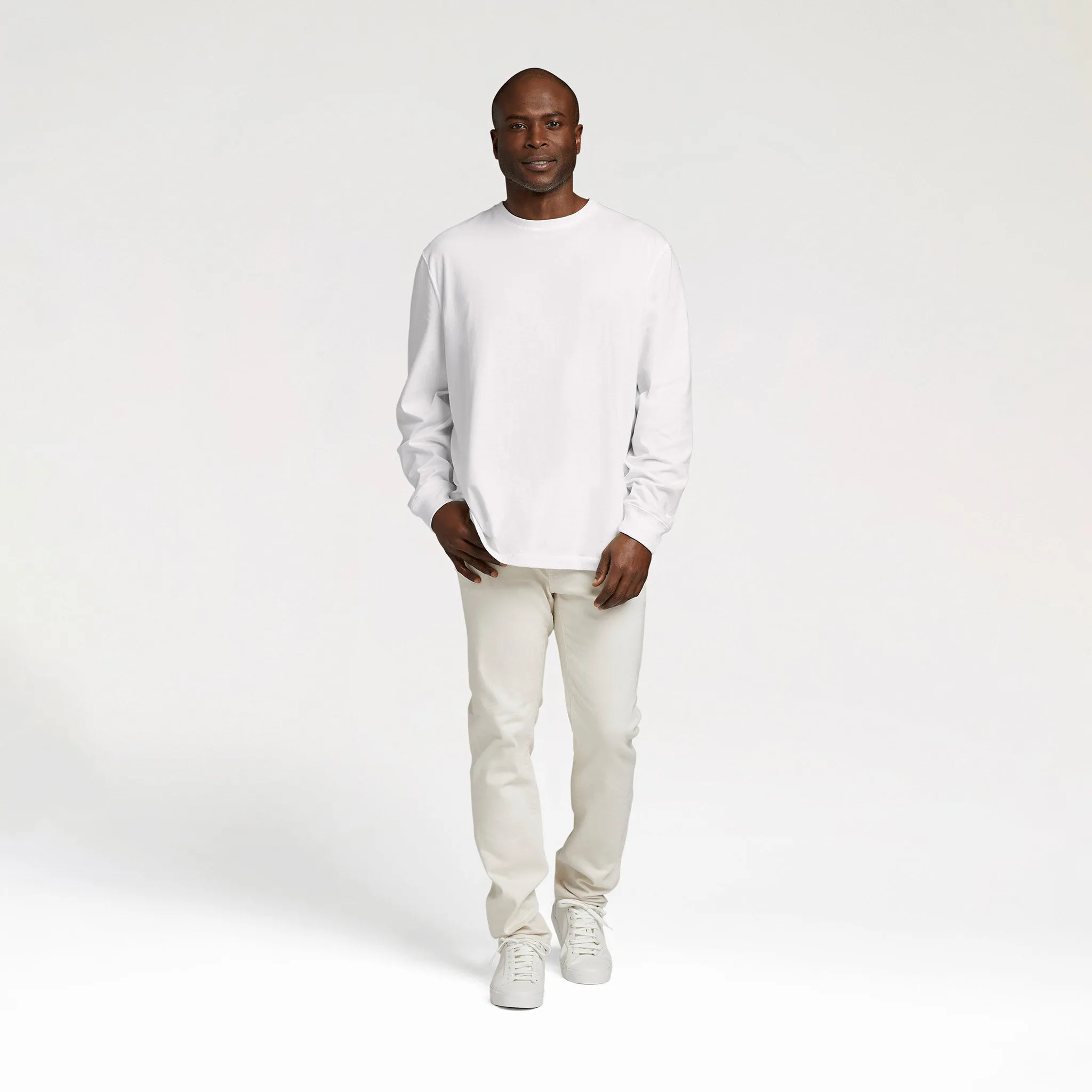 Long Sleeve Boxy Tee | White sold by nuuds product image thumbnail 2