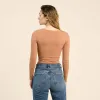 Long Sleeve Scoop Neck Bodysuit | Clay sold by nuuds