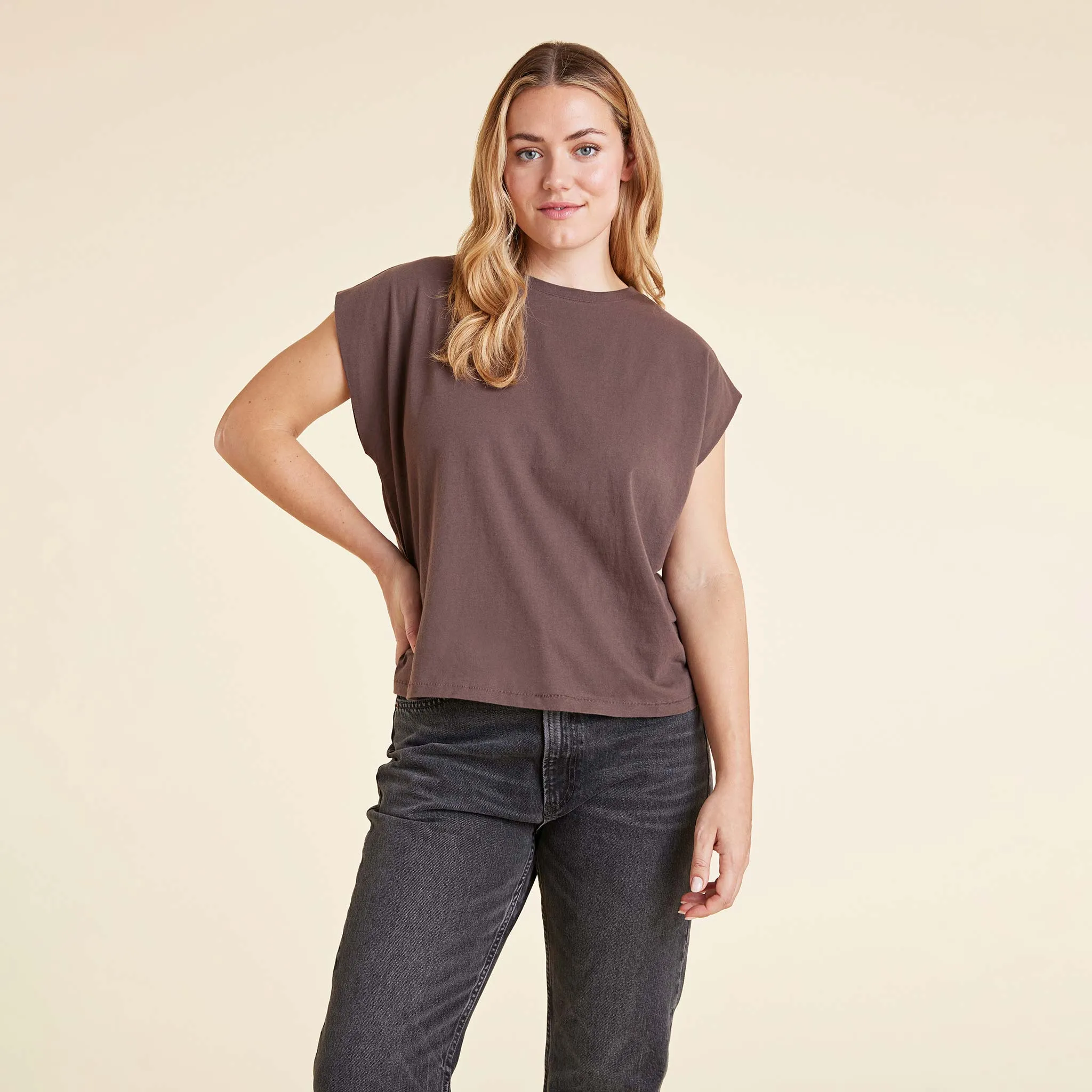 Soft Cotton Muscle Tee | Coffee sold by nuuds