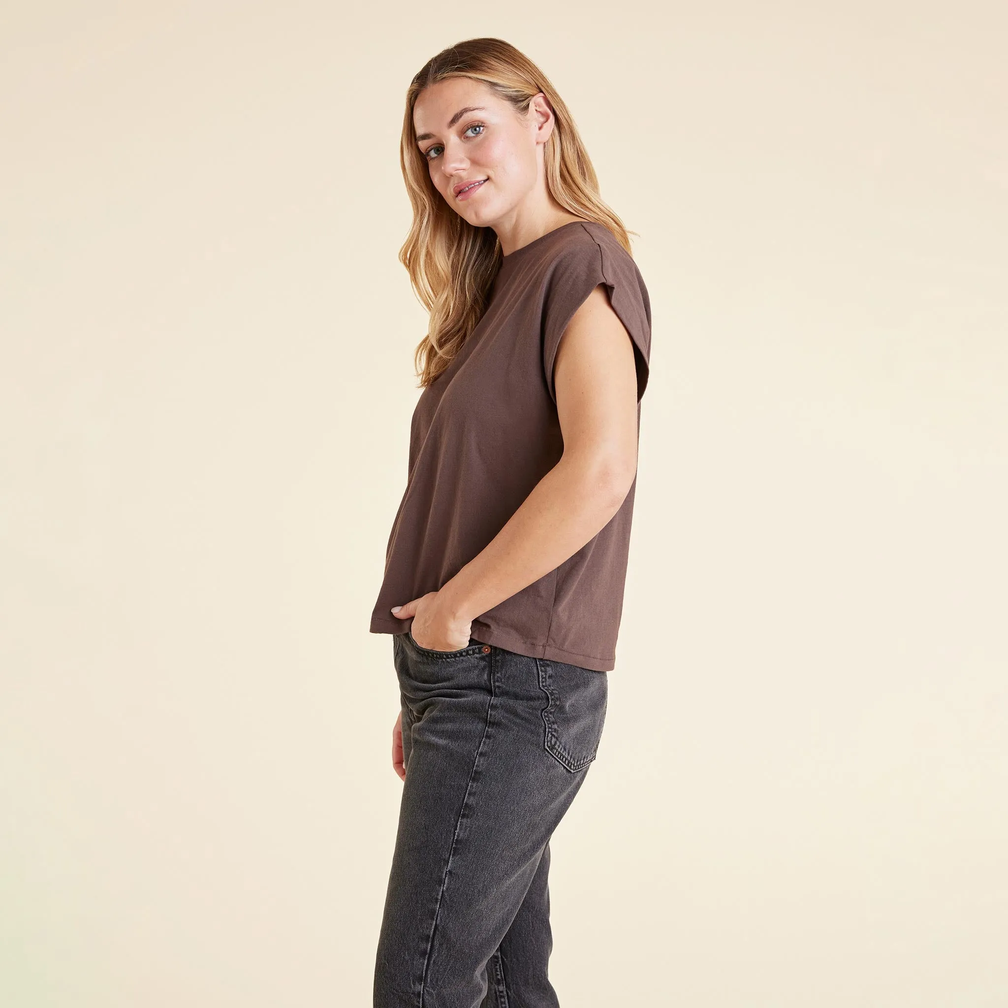Soft Cotton Muscle Tee | Coffee sold by nuuds product image thumbnail 3