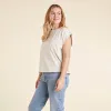 Soft Cotton Muscle Tee | Bone sold by nuuds