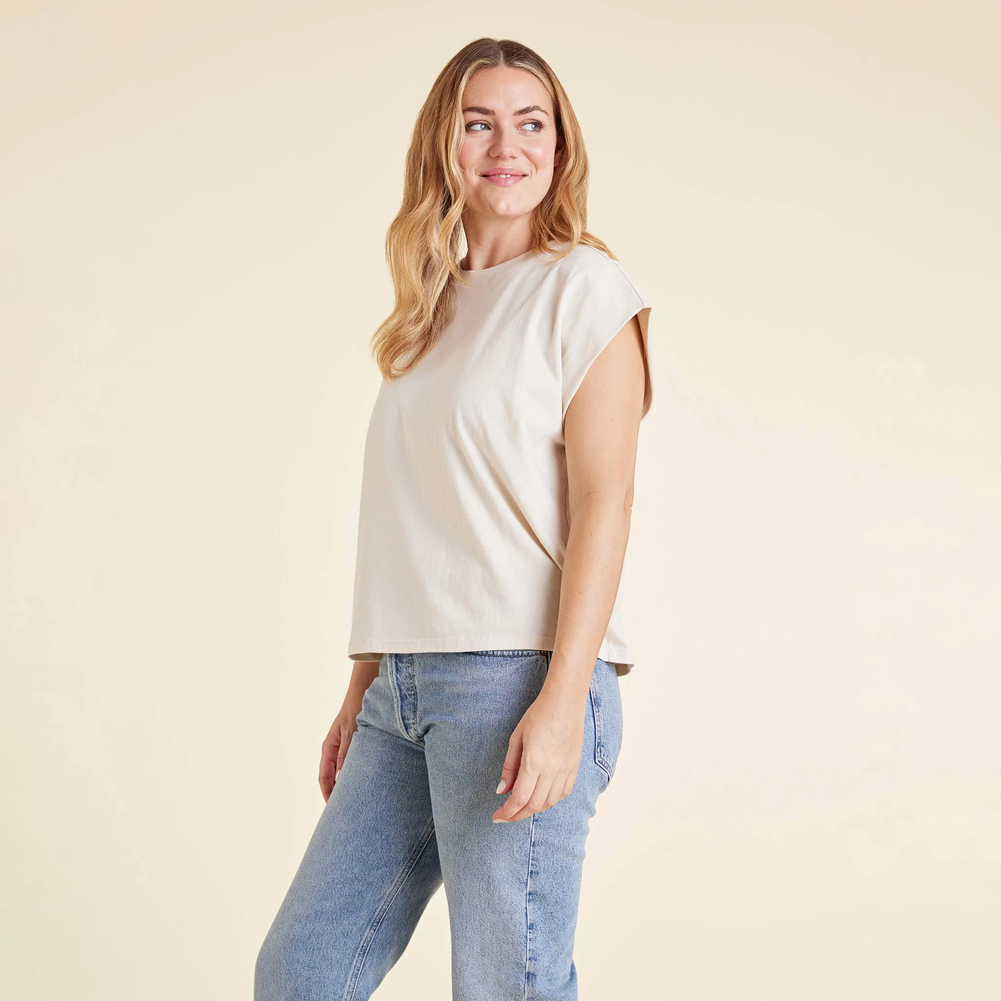 Soft Cotton Muscle Tee | Bone sold by nuuds product image thumbnail 3