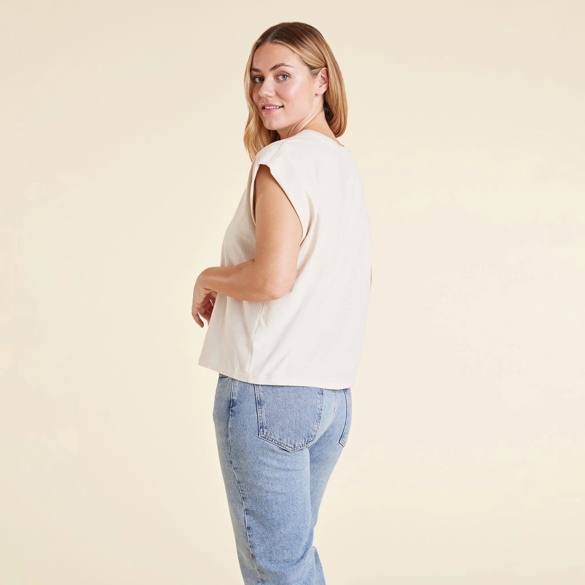 Soft Cotton Muscle Tee | Bone sold by nuuds product image thumbnail 4
