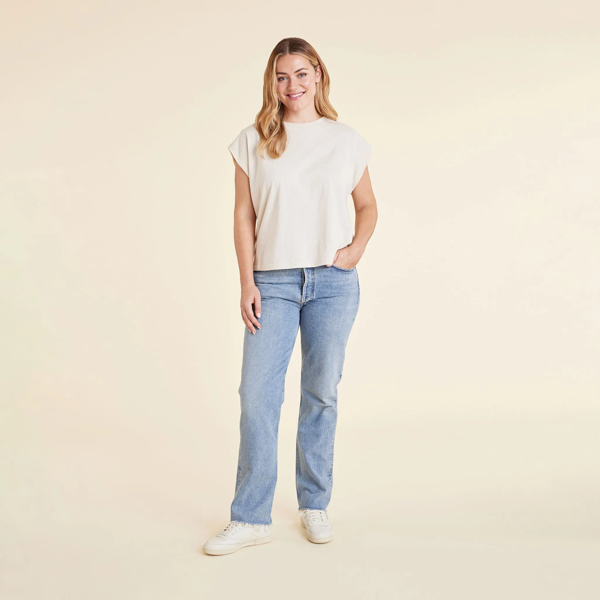 Soft Cotton Muscle Tee | Bone sold by nuuds product image thumbnail 2