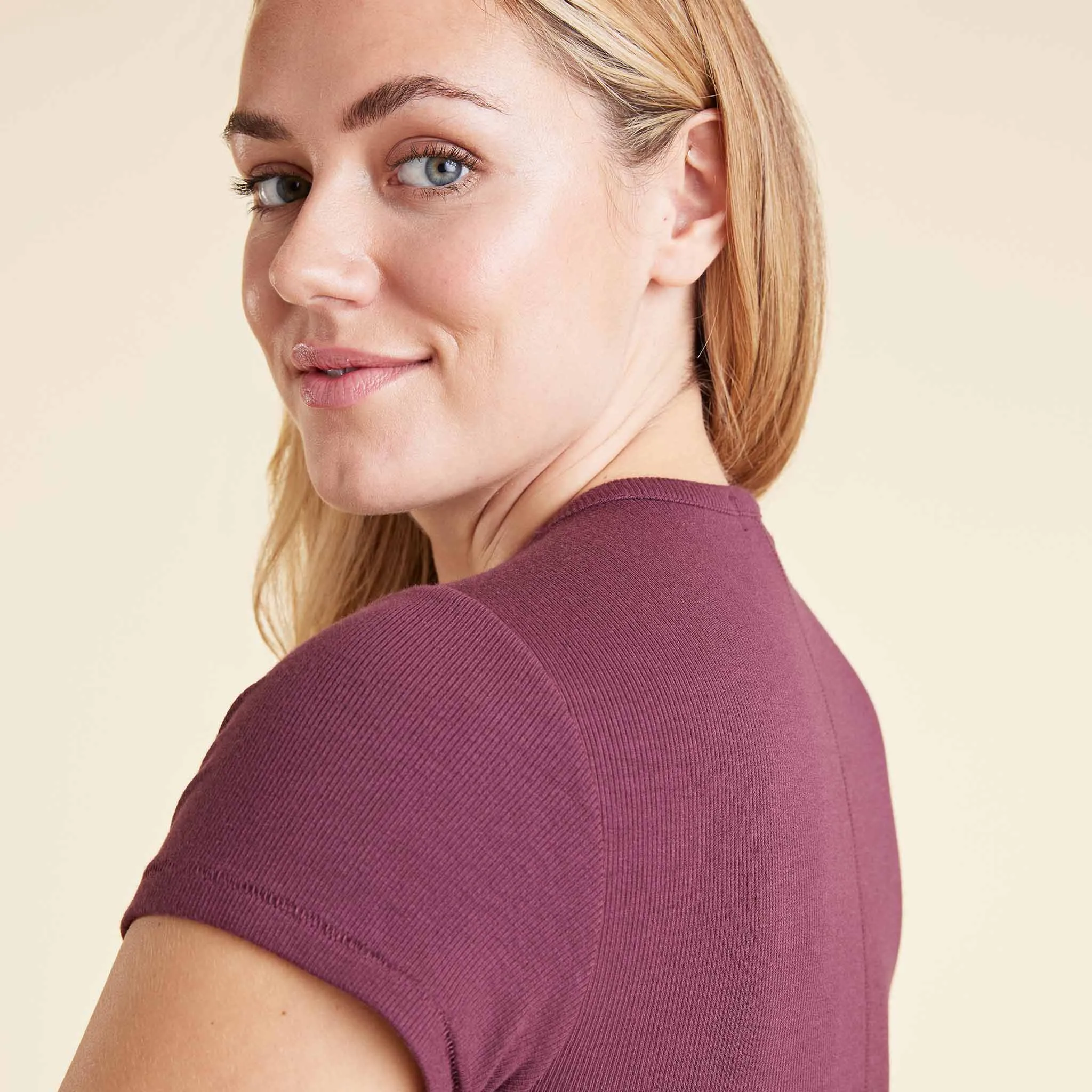 Slinky Rib Tee | Merlot sold by nuuds product image thumbnail 5