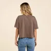 Boxy V-Neck Tee | Mocha sold by nuuds