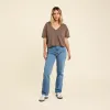 Boxy V-Neck Tee | Mocha sold by nuuds
