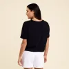 Boxy V-Neck Tee | Black sold by nuuds