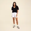Boxy V-Neck Tee | Black sold by nuuds