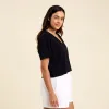 Boxy V-Neck Tee | Black sold by nuuds