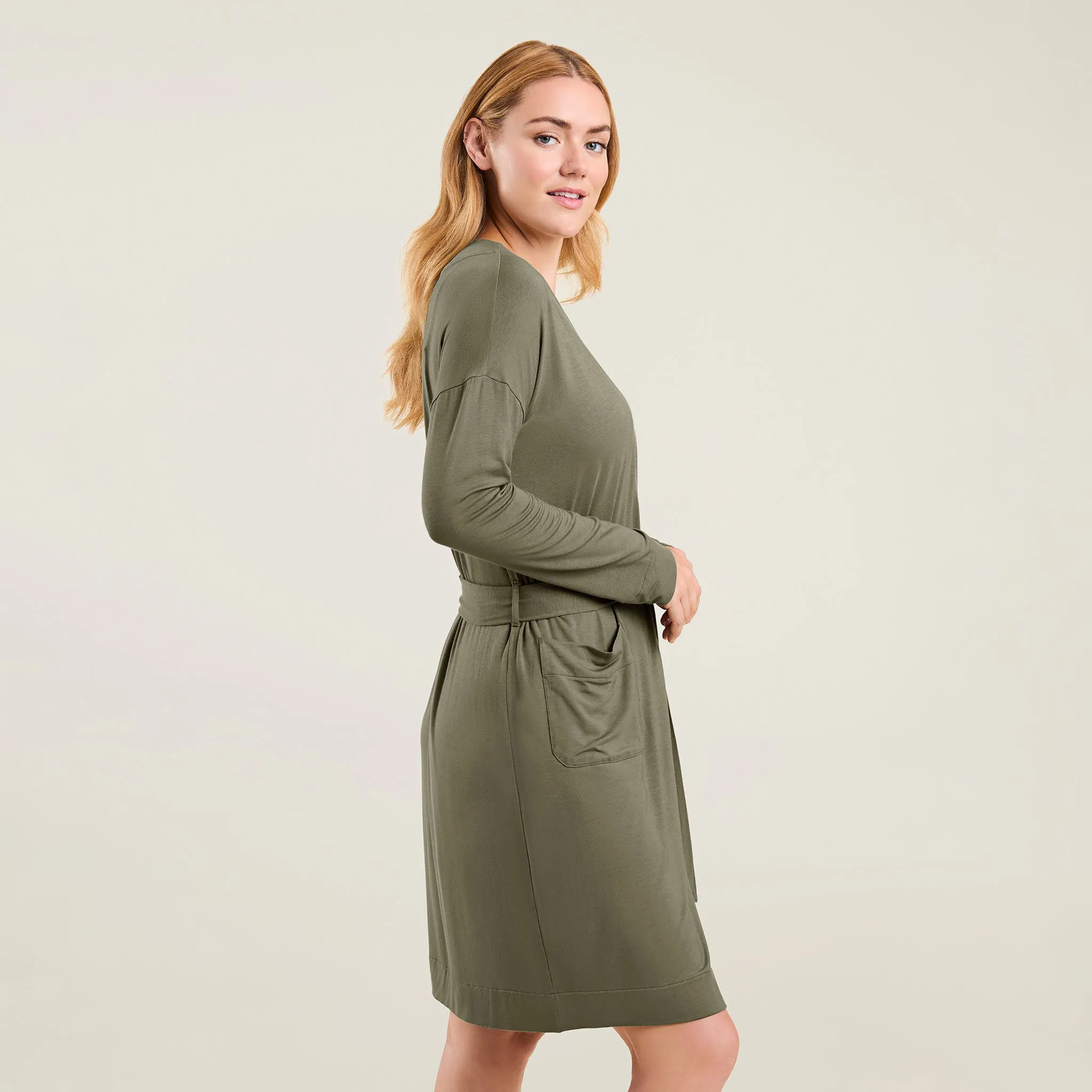 Lounge Robe | Olive sold by nuuds product image thumbnail 3