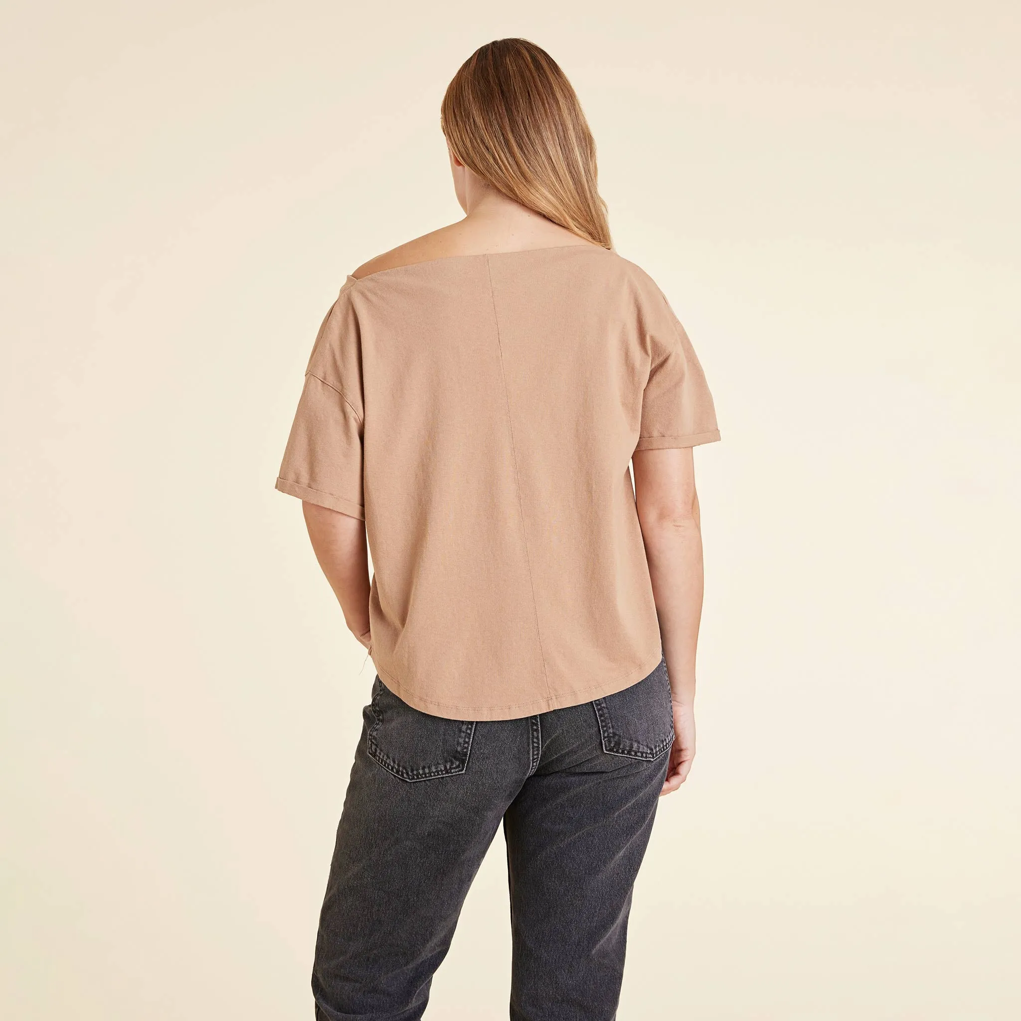 Vintage Cotton Off The Shoulder T-Shirt | Cinnamon sold by nuuds product image thumbnail 4