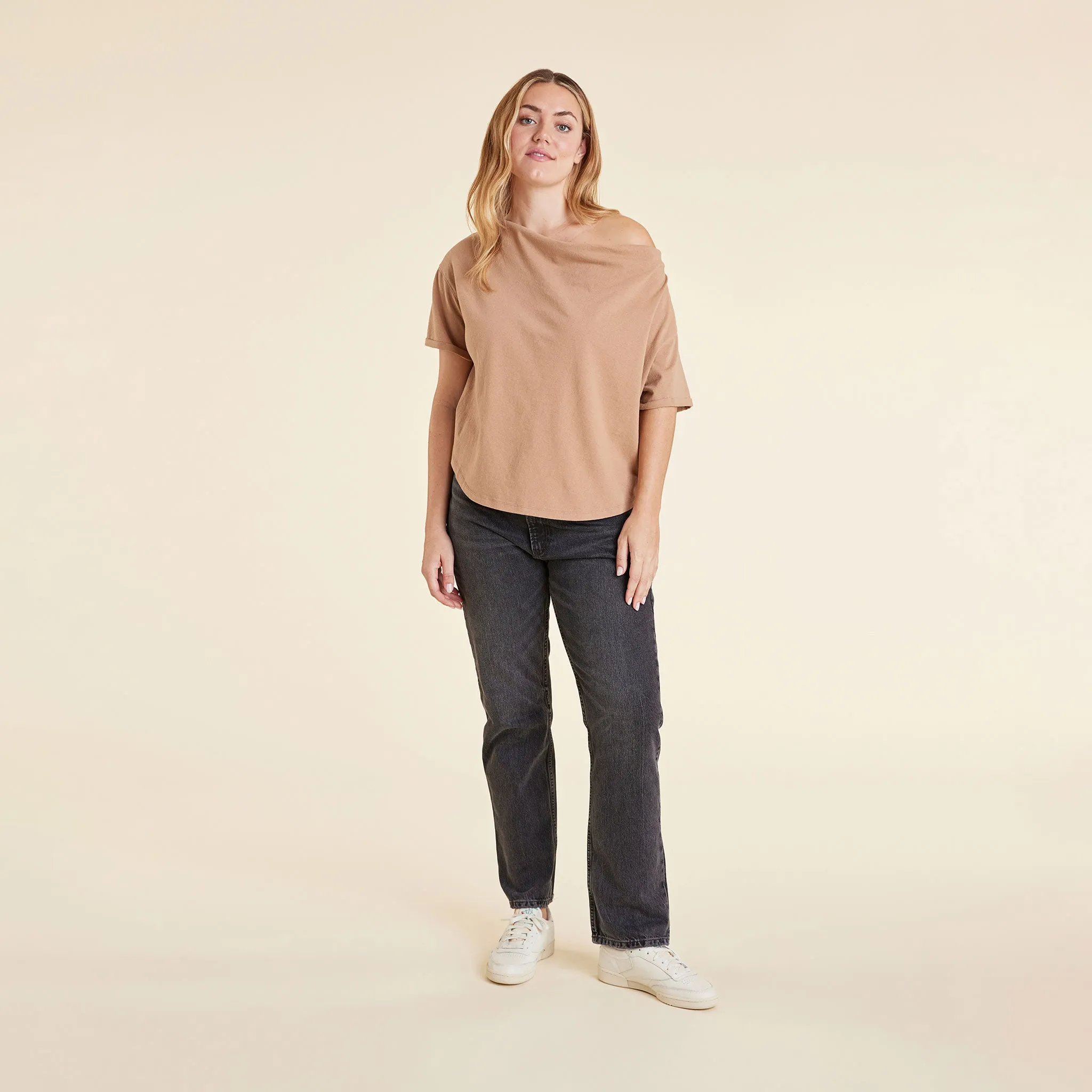 Vintage Cotton Off The Shoulder T-Shirt | Cinnamon sold by nuuds product image thumbnail 2