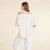 Vintage Cotton Off The Shoulder T-Shirt | Bone sold by nuuds