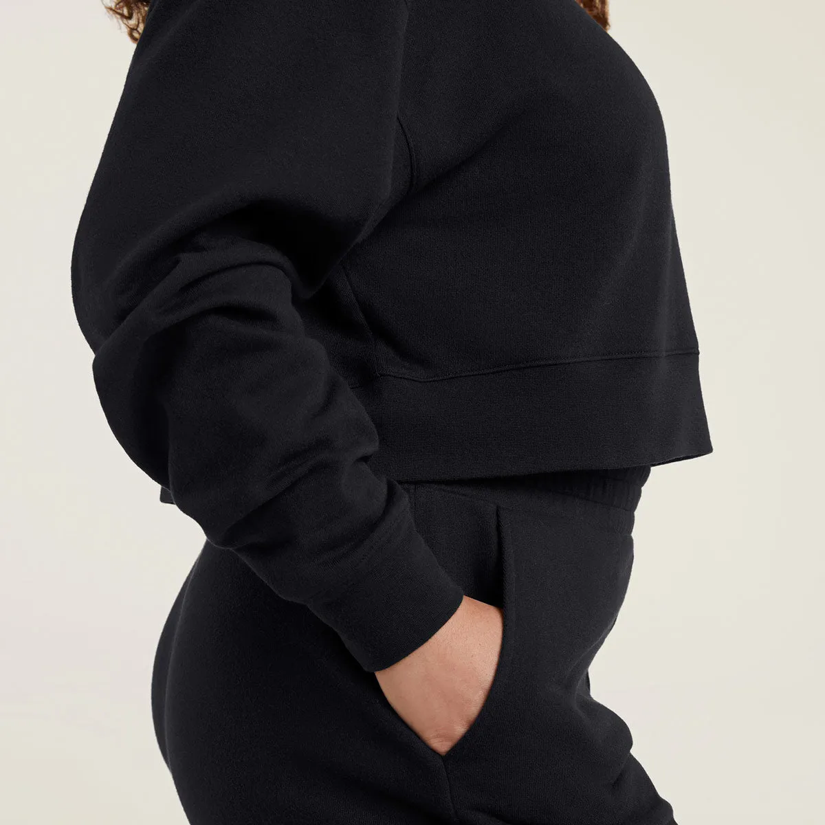 Cropped Crewneck Sweatshirt | Black sold by nuuds product image thumbnail 5