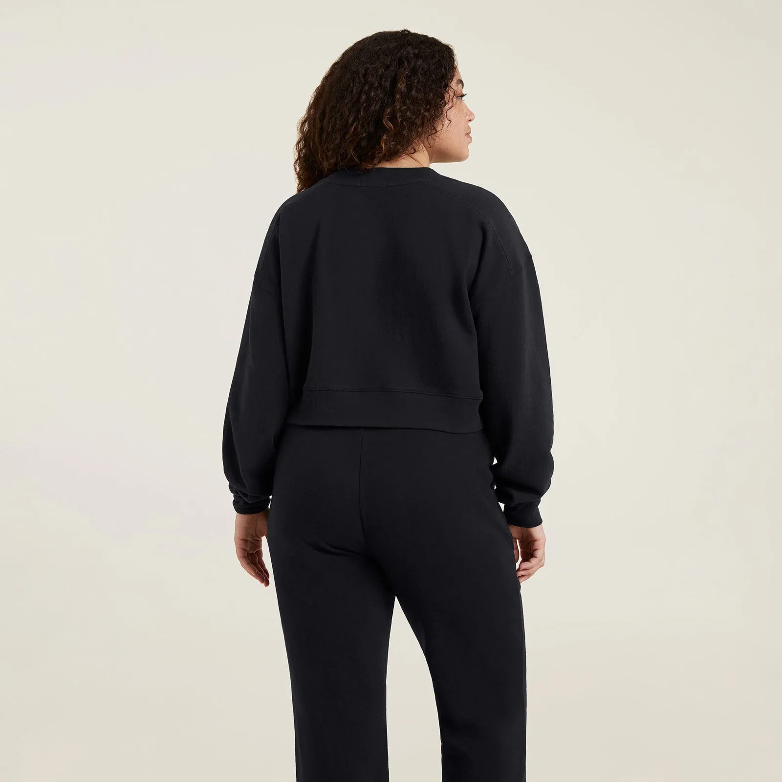 Cropped Crewneck Sweatshirt | Black sold by nuuds product image thumbnail 4