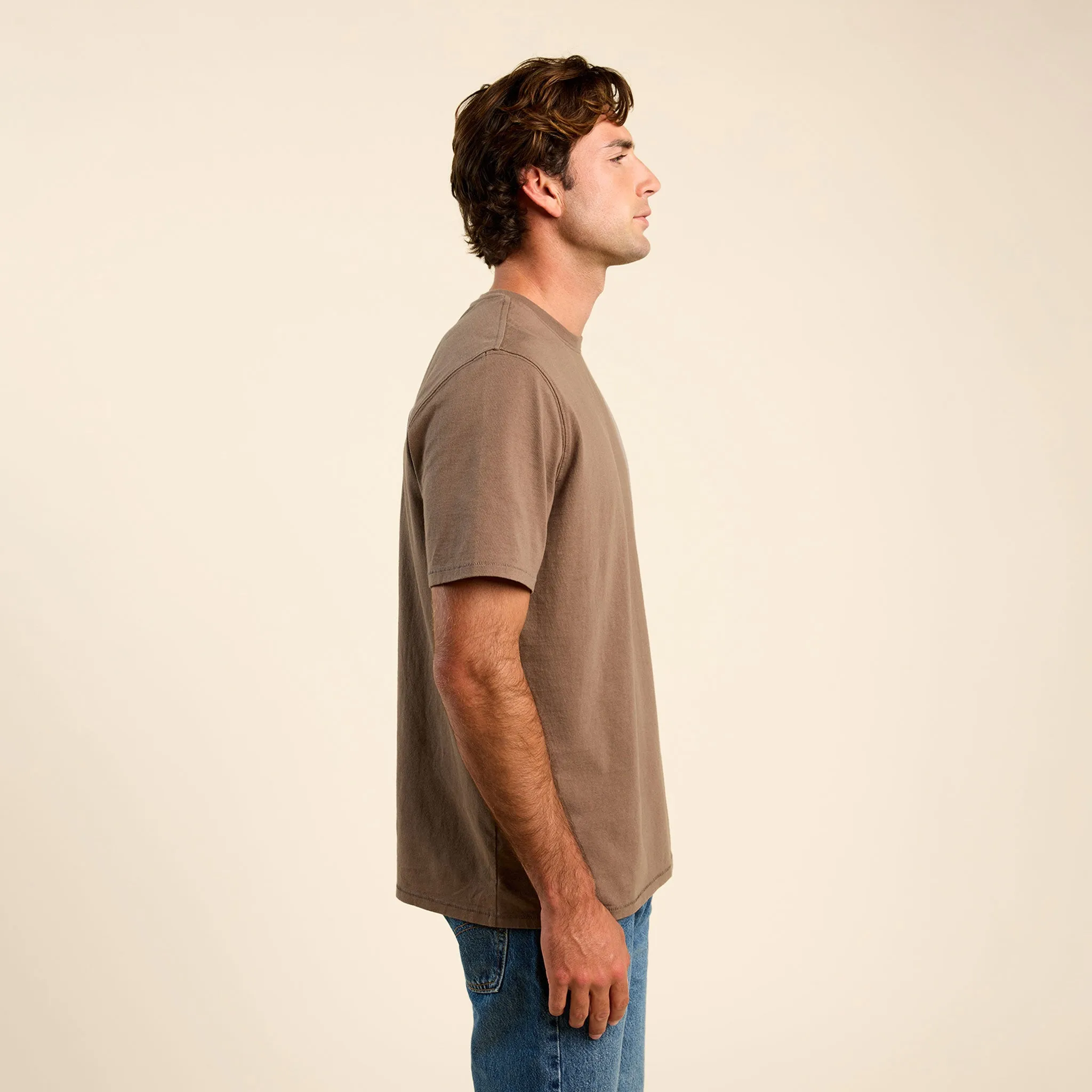 Vintage Cotton Men's Everyday T-Shirt | Mocha sold by nuuds product image thumbnail 3