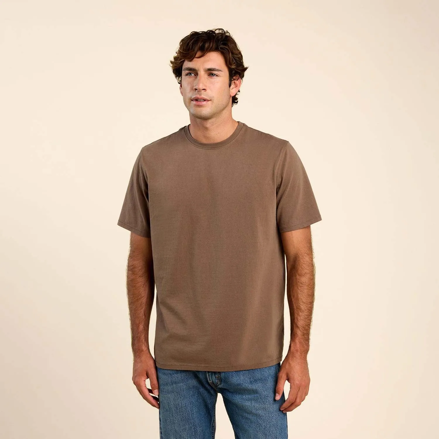 Vintage Cotton Men's Everyday T-Shirt | Mocha sold by nuuds