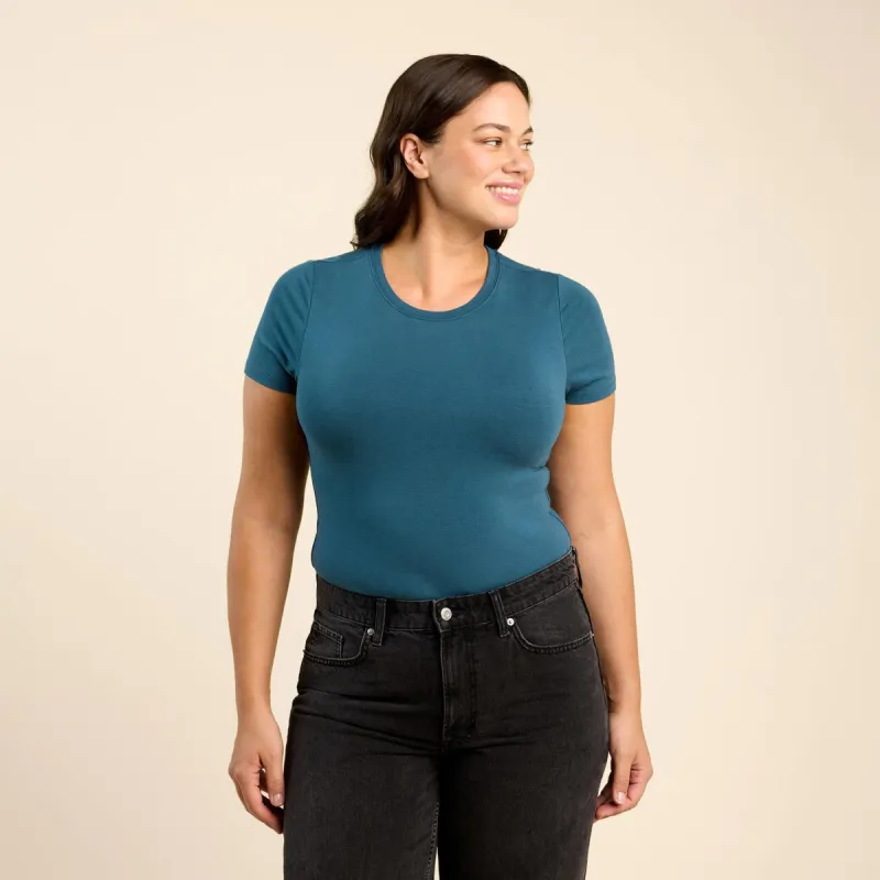 Short Sleeve Crewneck Bodysuit | Ocean sold by nuuds