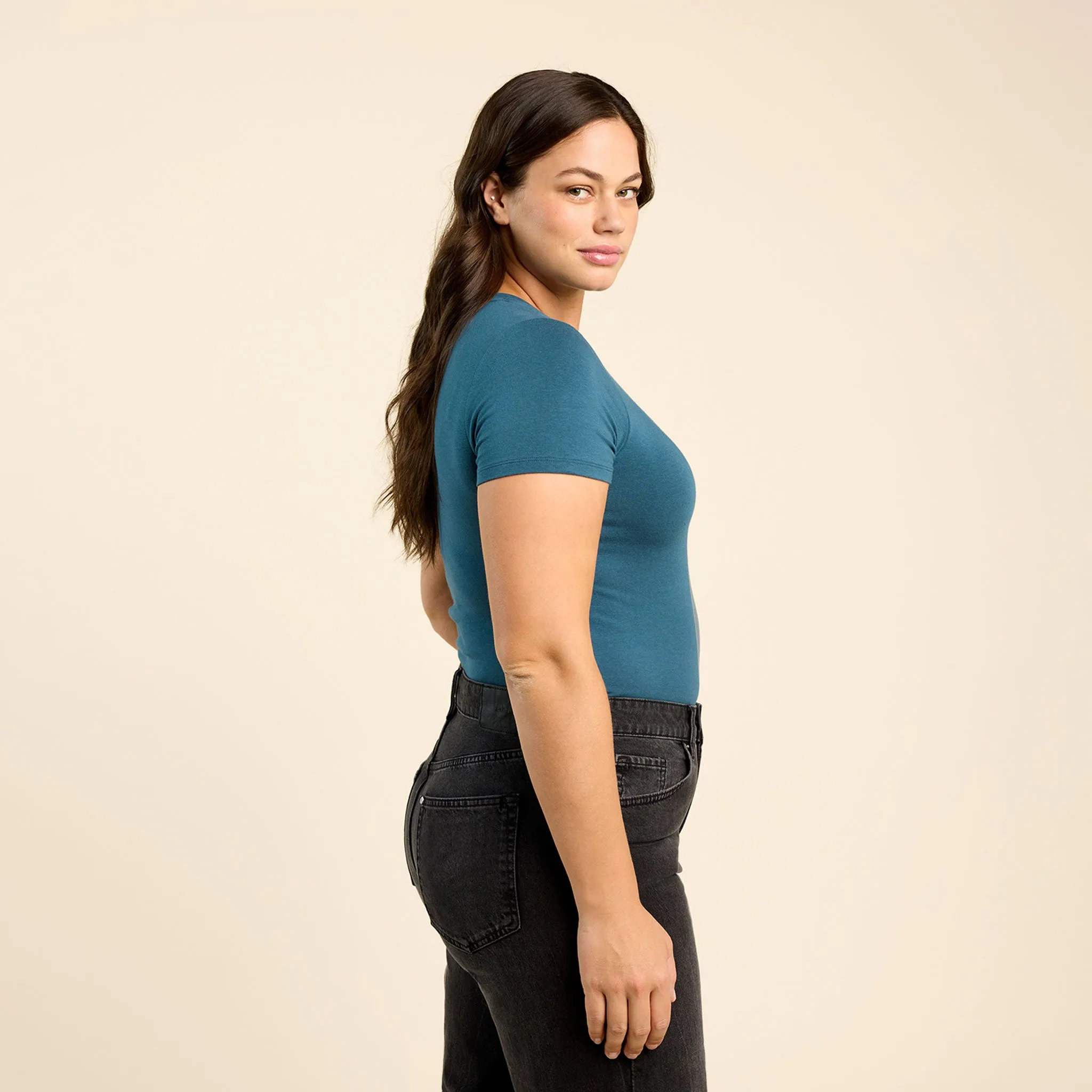 Short Sleeve Crewneck Bodysuit | Ocean sold by nuuds product image thumbnail 3