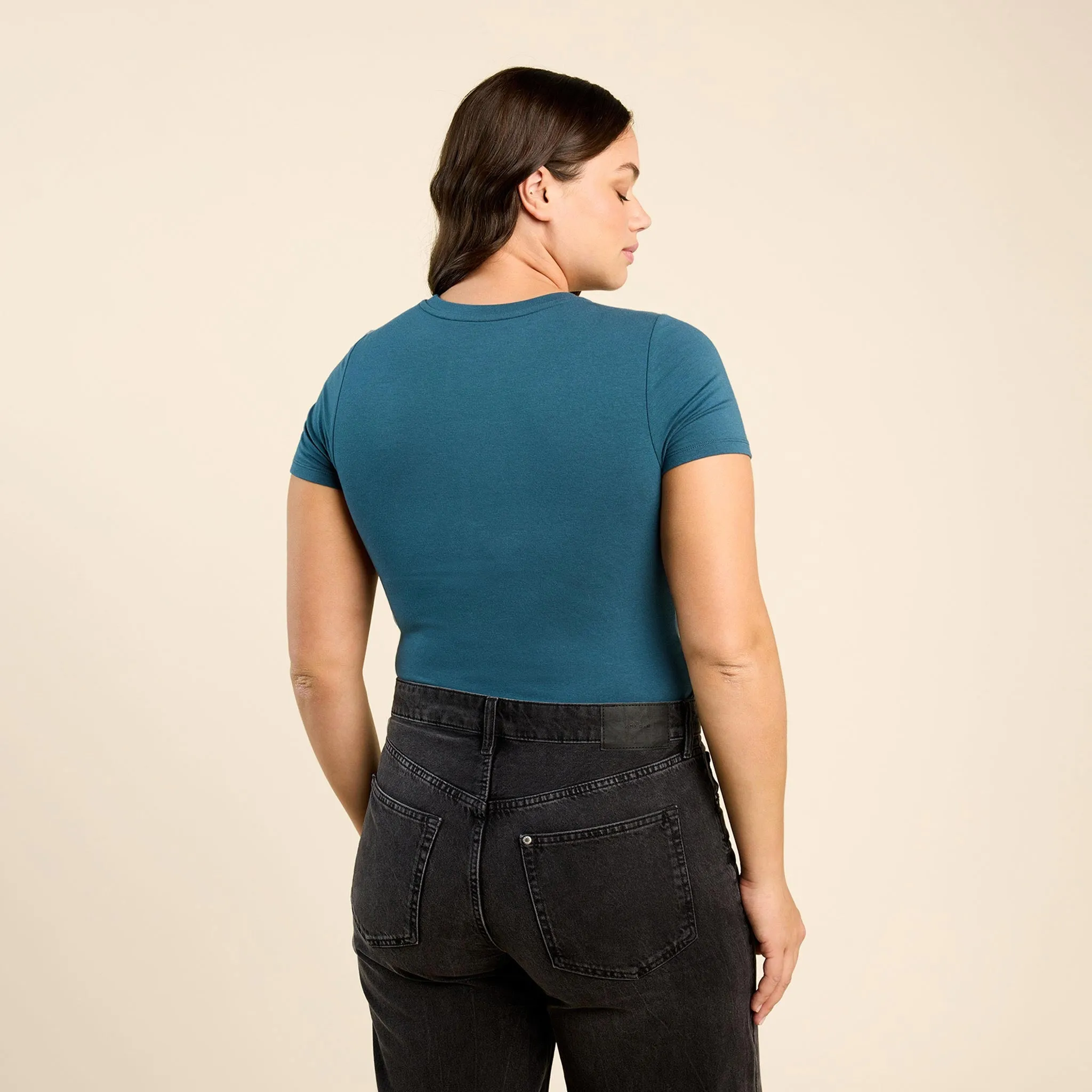 Short Sleeve Crewneck Bodysuit | Ocean sold by nuuds product image thumbnail 4