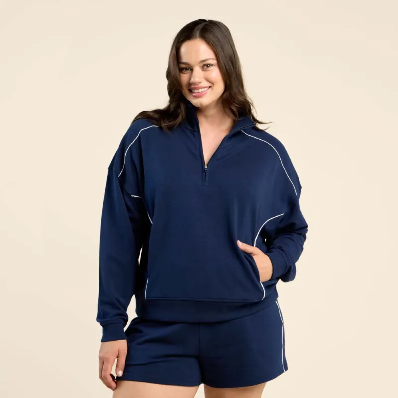 CloudTech Quarter-Zip | Navy sold by nuuds