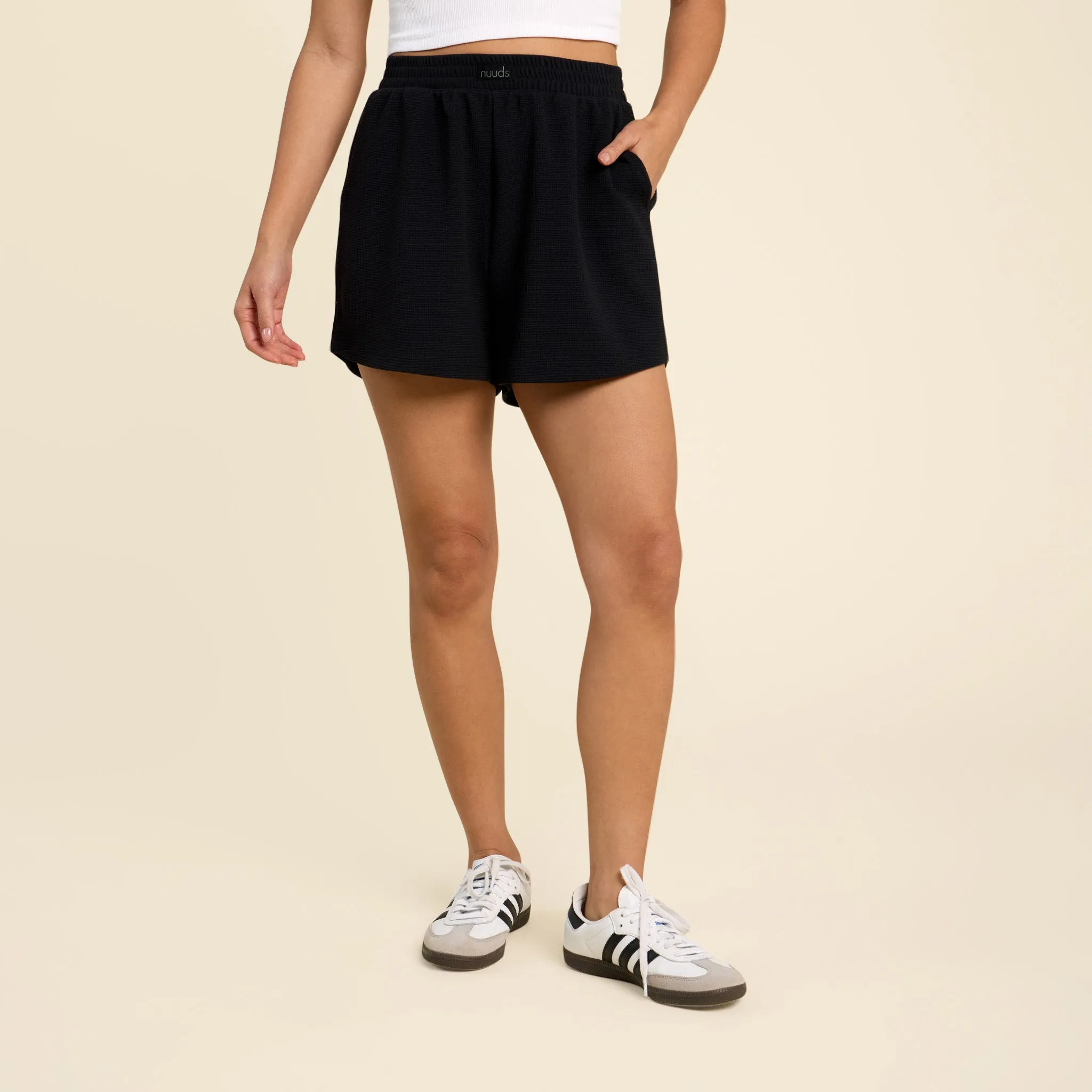 Sporty Waffle Short | Black sold by nuuds