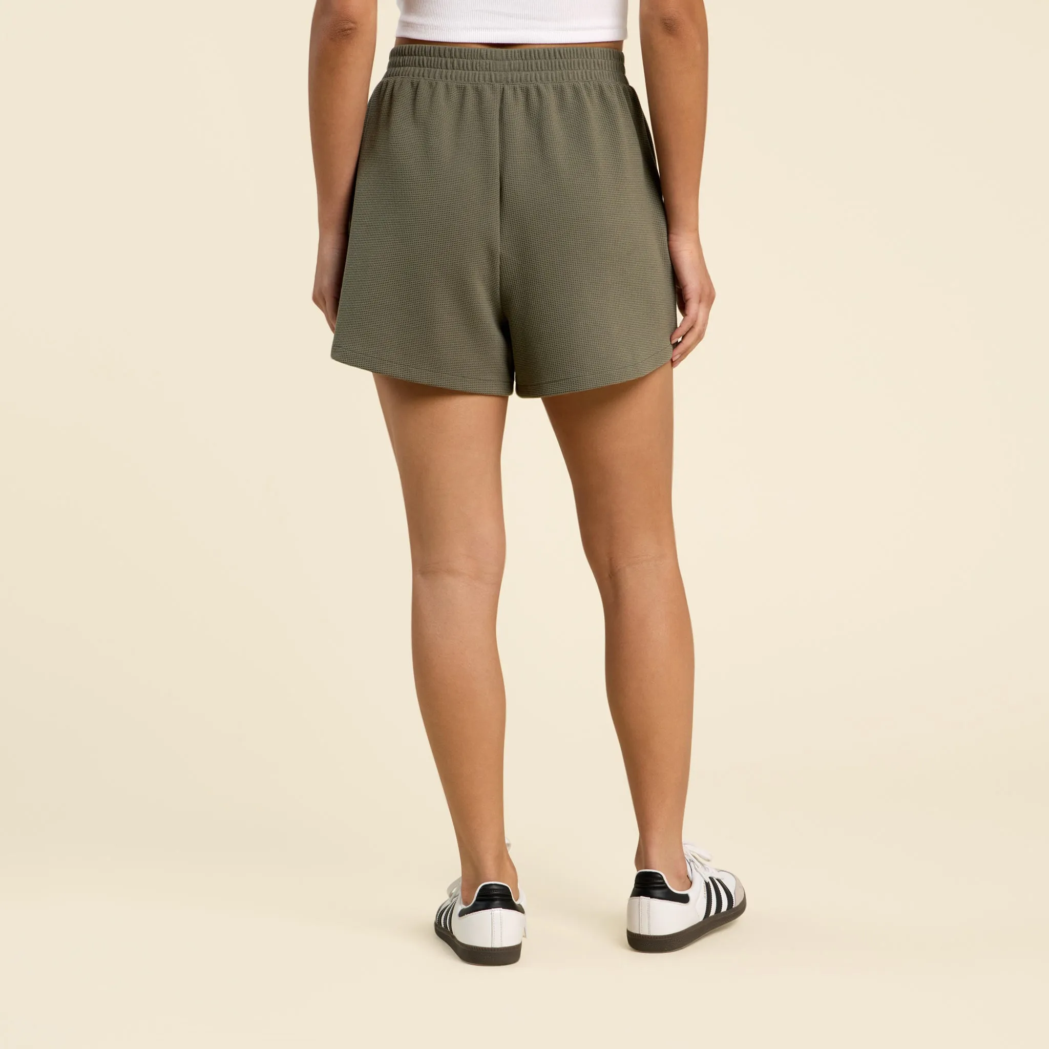 Sporty Waffle Short | Olive sold by nuuds product image thumbnail 4