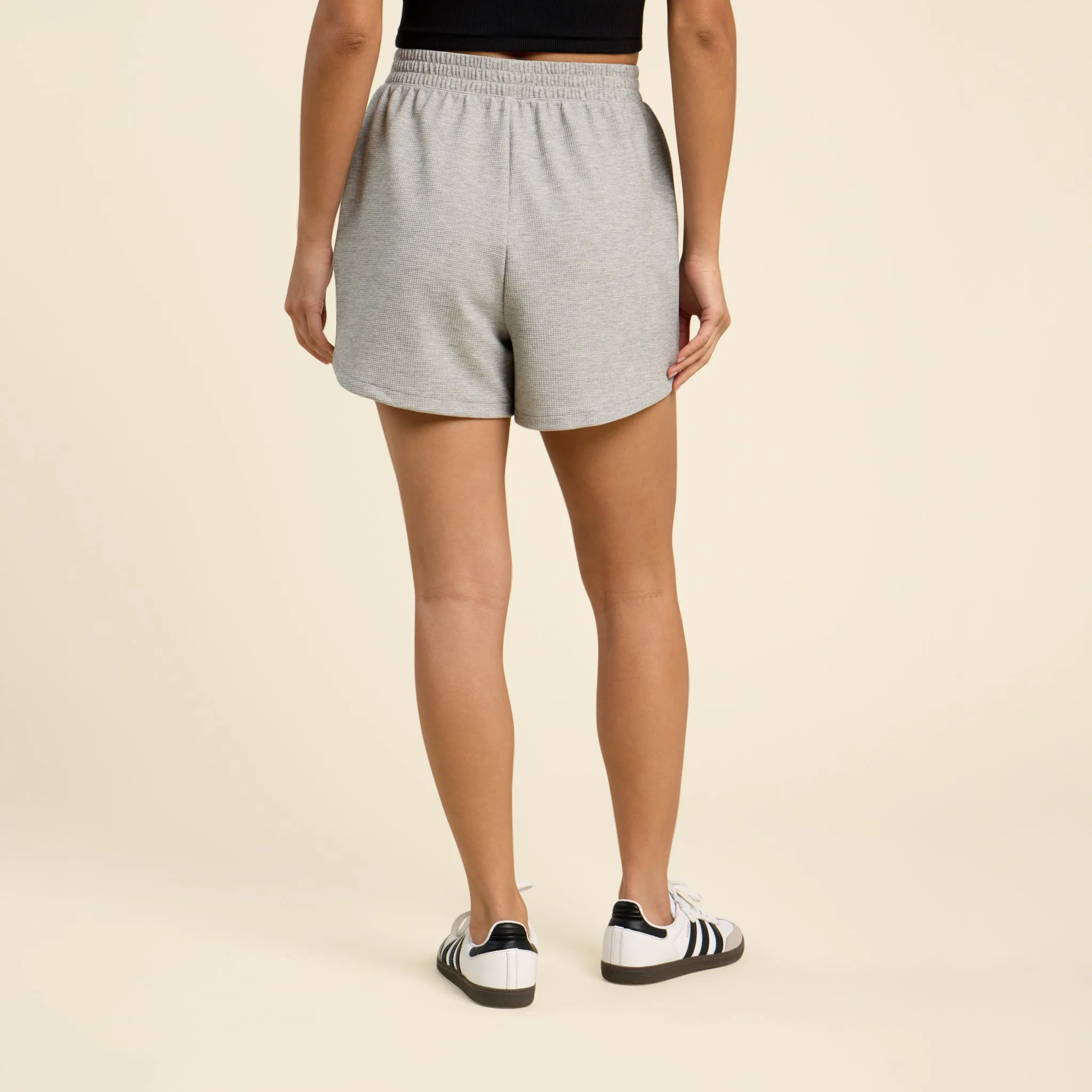 Sporty Waffle Short | Heather Grey sold by nuuds product image thumbnail 3