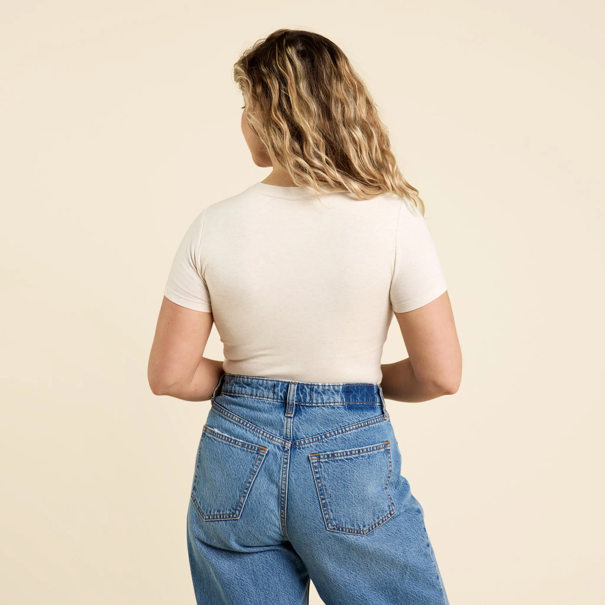 Cotton Stretch Short Sleeve Crewneck Bodysuit | Heather Bone sold by nuuds product image thumbnail 4