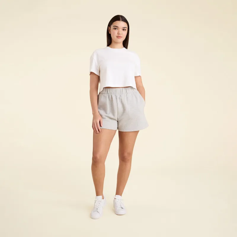Vintage Fleece Short | Heather Grey sold by nuuds