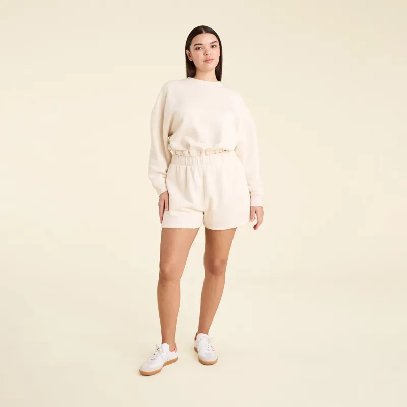 Vintage Fleece Short | Heather Bone sold by nuuds