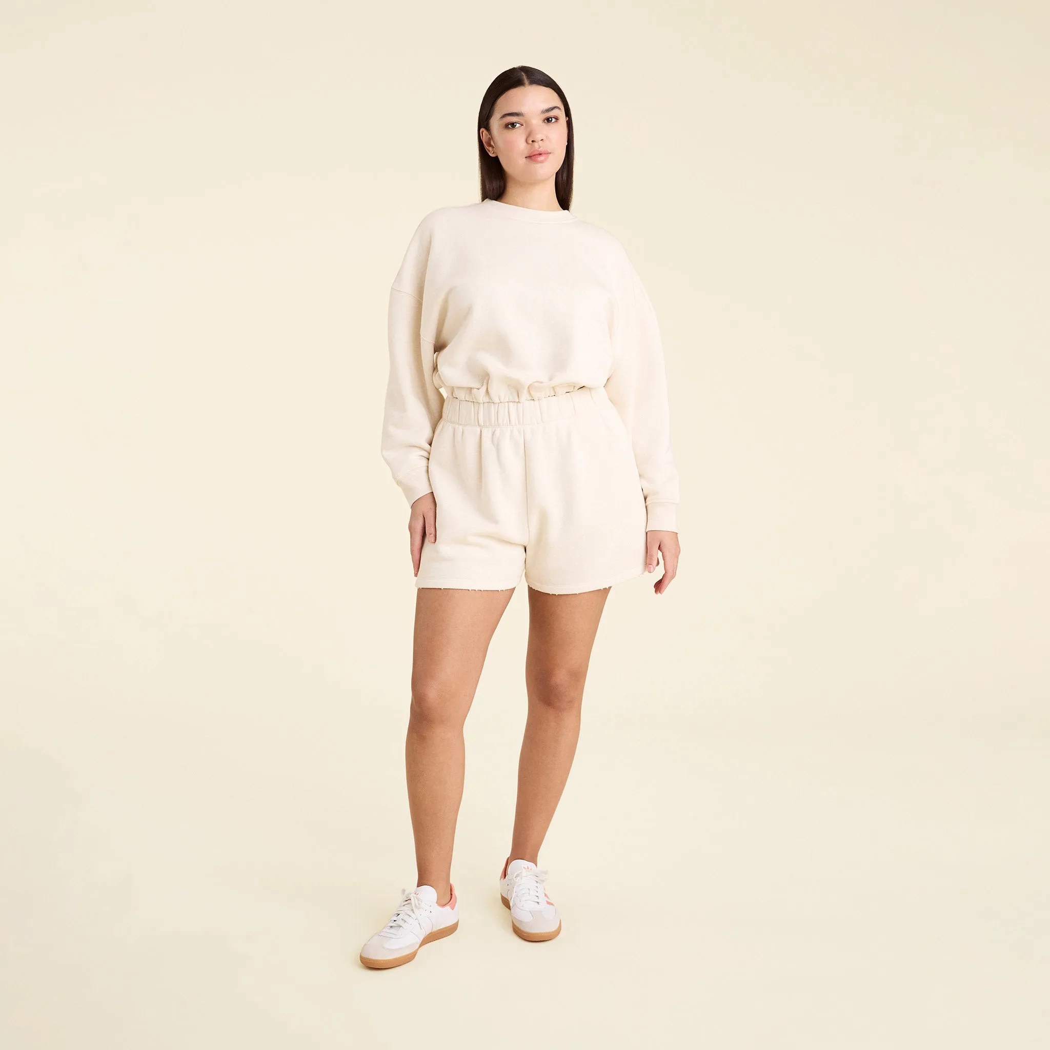 Vintage Fleece Short | Heather Bone sold by nuuds