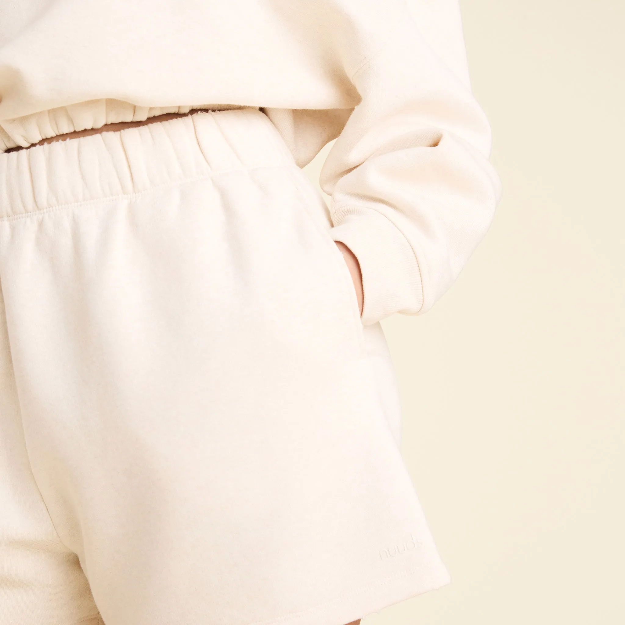 Vintage Fleece Short | Heather Bone sold by nuuds product image thumbnail 5