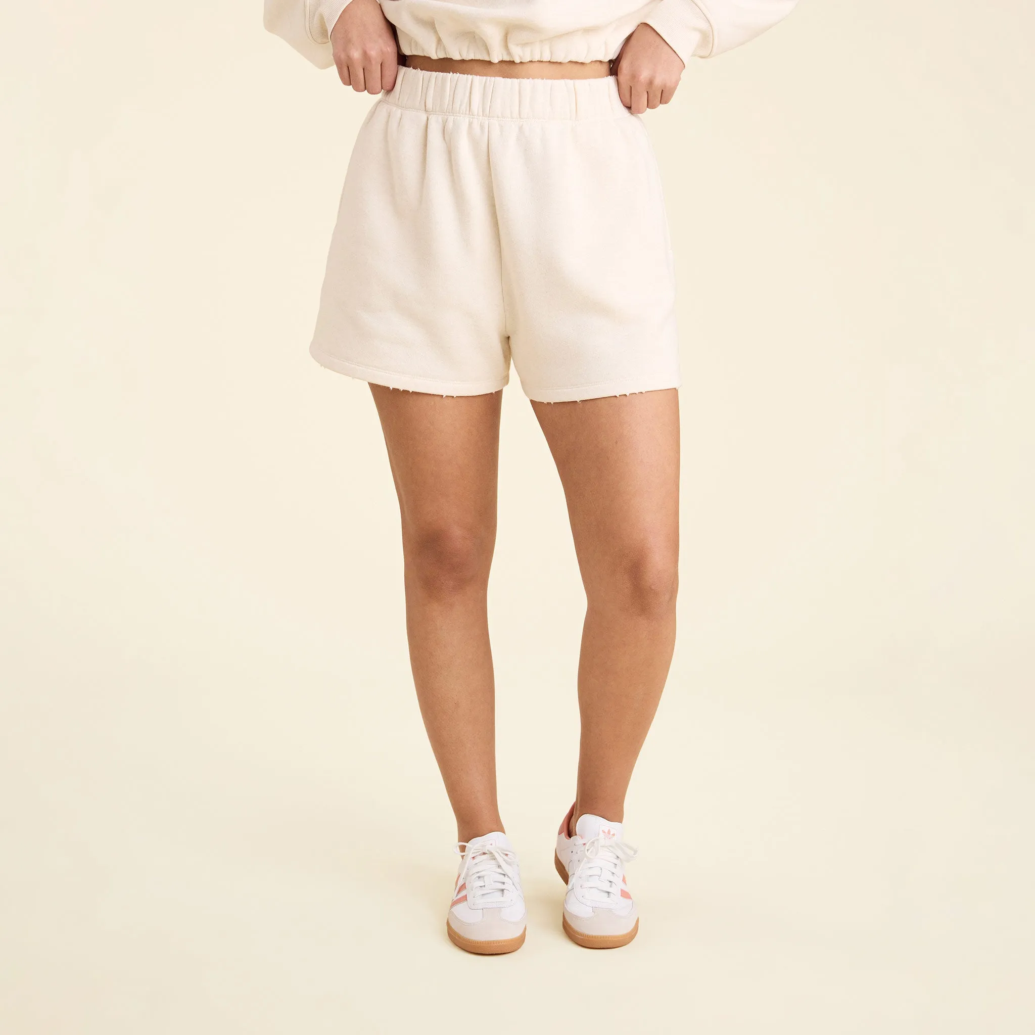 Vintage Fleece Short | Heather Bone sold by nuuds product image thumbnail 2