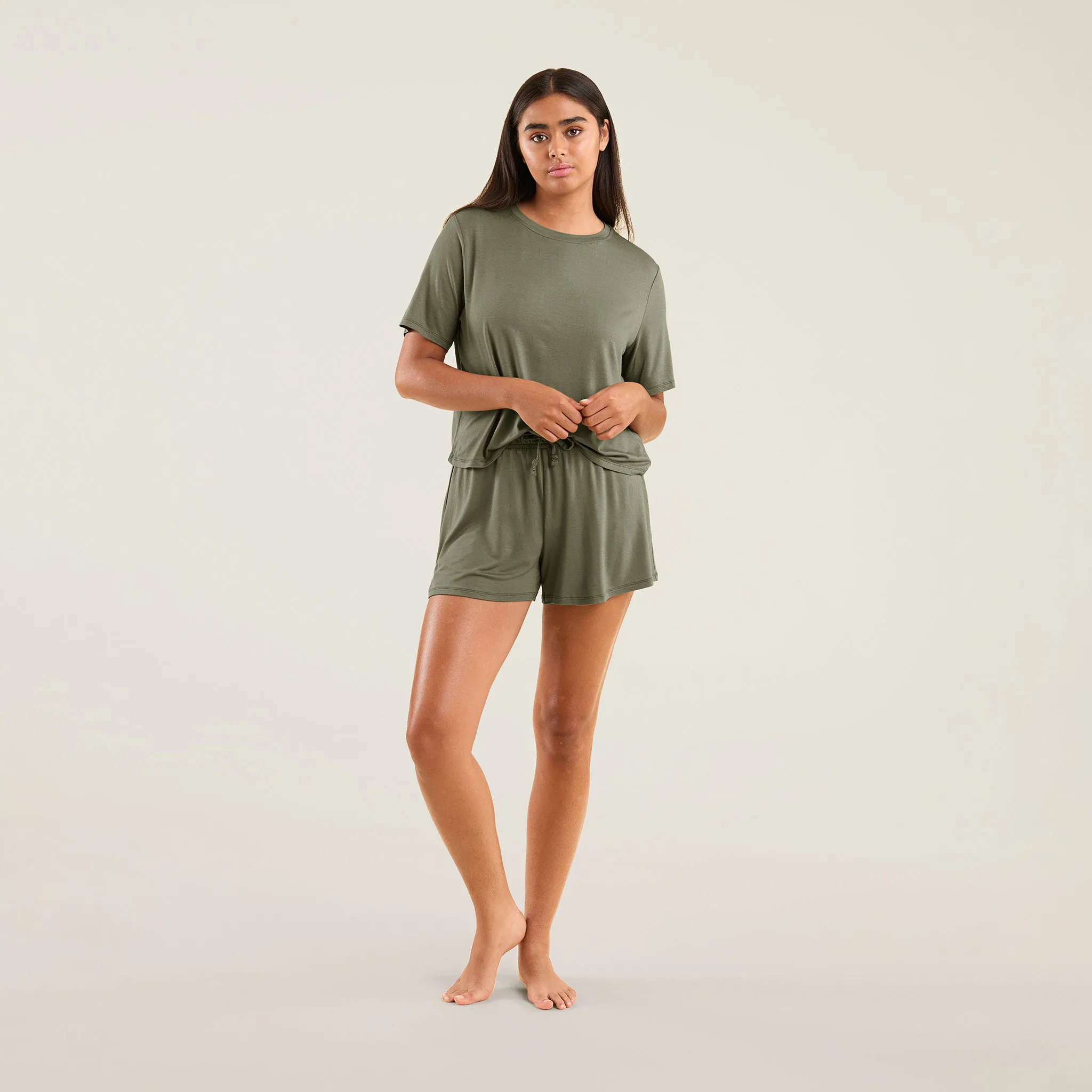 Pajama Short Set | Olive sold by nuuds product image thumbnail 2